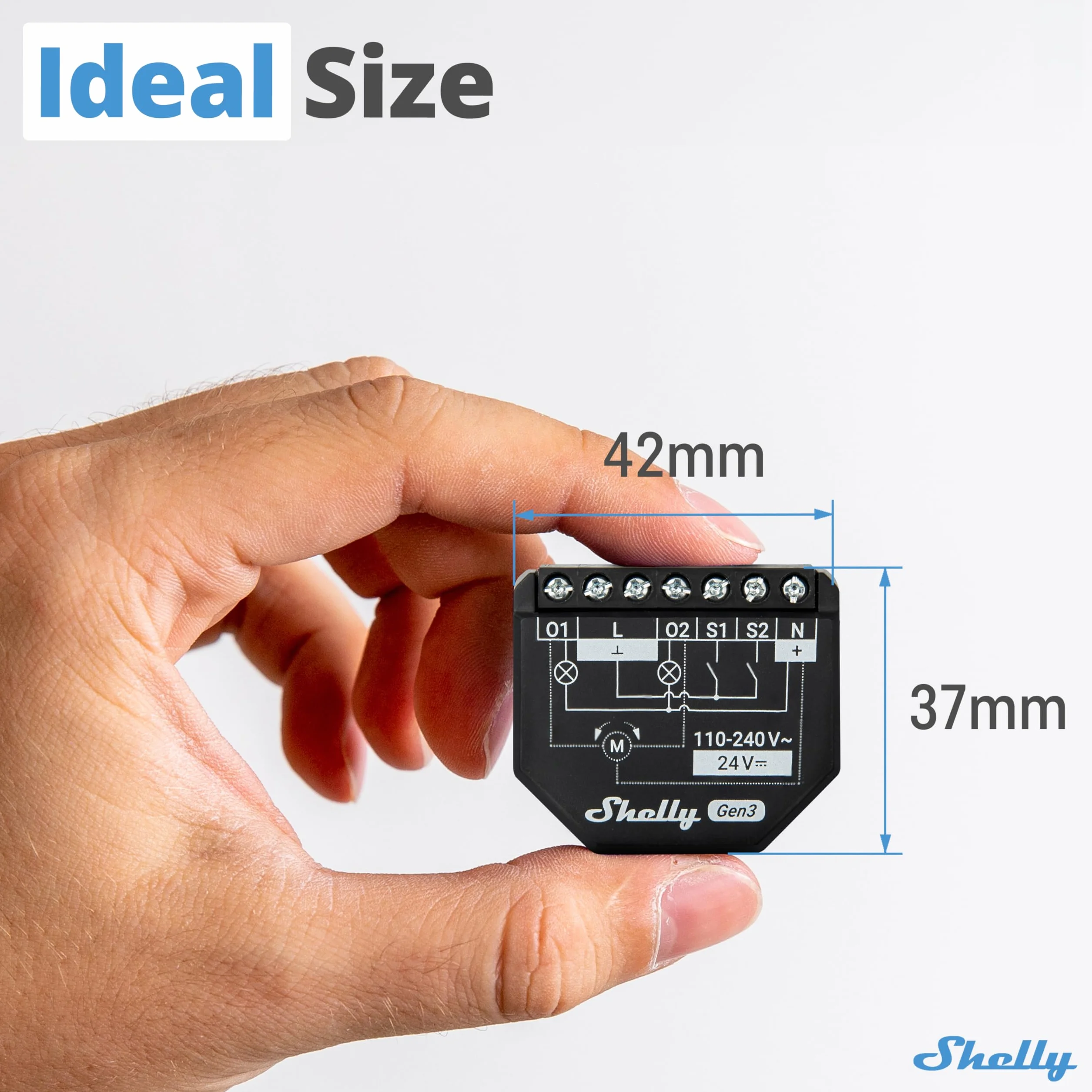 Shelly 2PM Gen3 - WLAN Smart Relais Schalter, Rolladenschalter, Stromzähler, 2 Kanäle, 16A, Lichtschalter, Smart Home, Zeitschaltuhr, Alexa & Google Home, Kein Hub Erforderlich (4 Stück)
