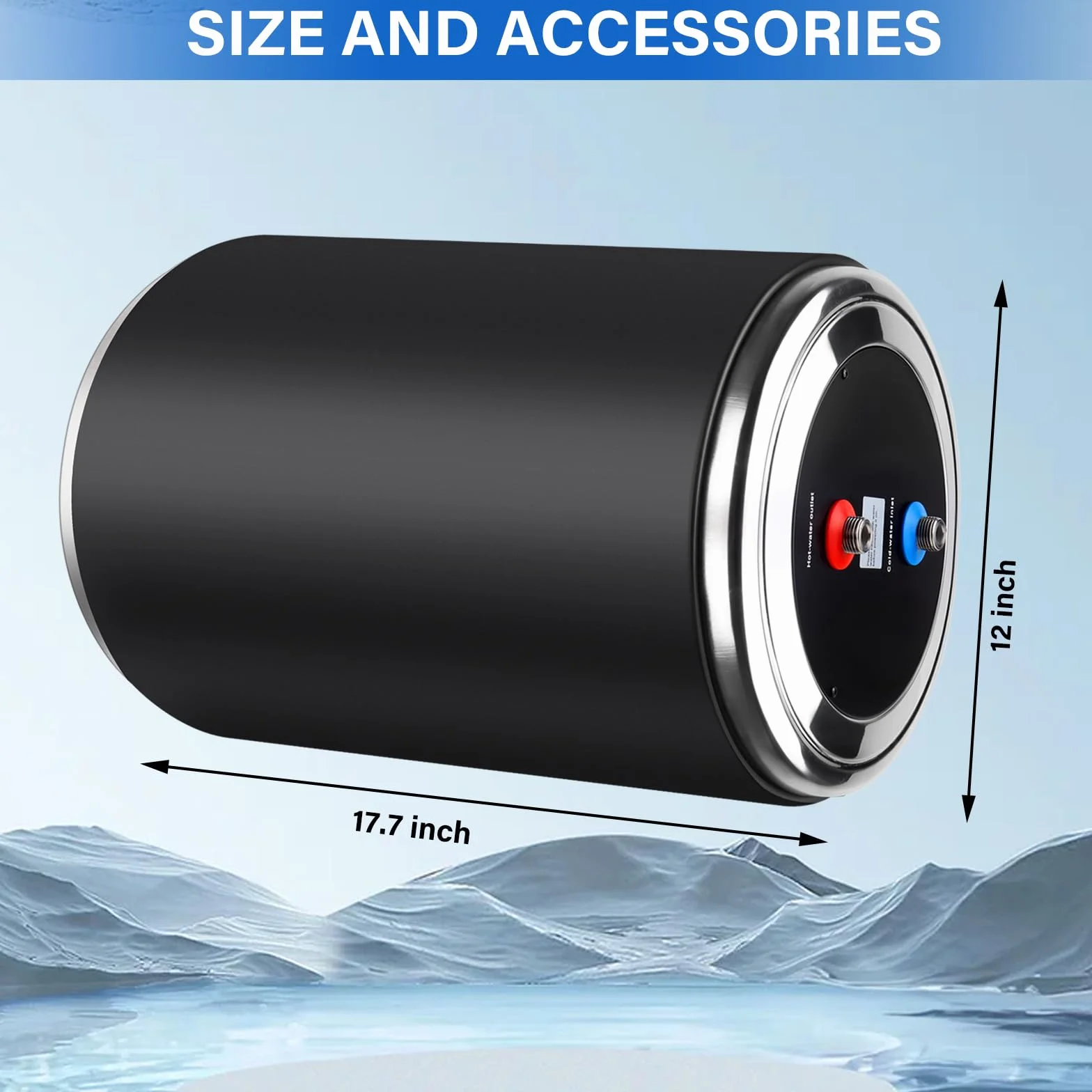Dual Power Wasserheizung, 12V DC 200W/230V AC 1500W, 10L, für Wohnwagen Camping EU Stecker 230v RV Tank Wasserheizung, Instant für RV, für Camper