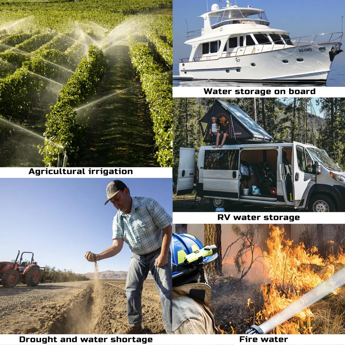 Wasserspeicherblase, große Kapazität Faltbarer Wasserblasentanks, zusammenklappbar Wassertank,Tragbare Wasserblase,feuerbekämpfend landwirtschaftliche Nutzung 52.7Gallone (240Liter)