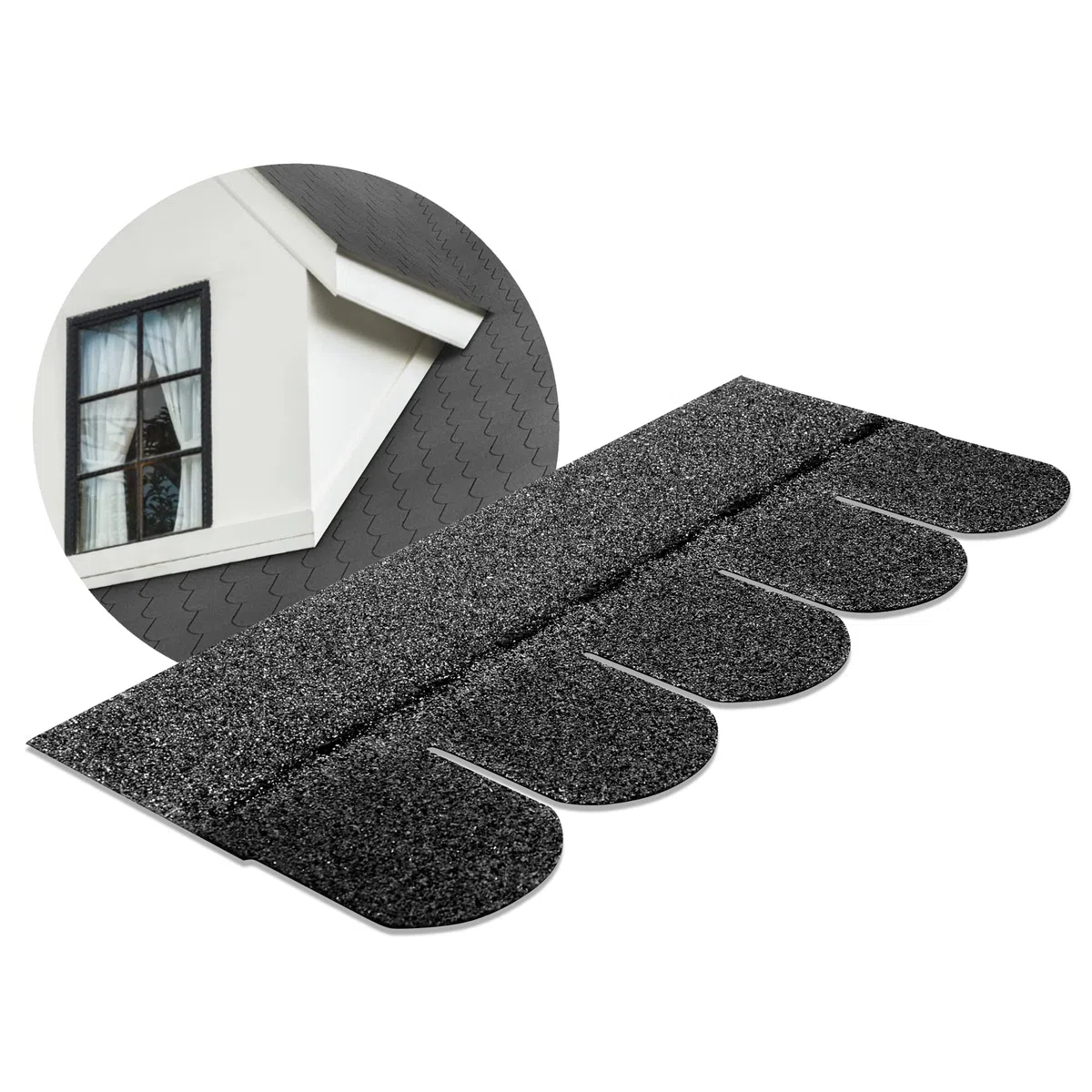 DEMMELHUBER Bitumen Dachschindeln Biberschwanz Schindeln, 21 Stück | Bitumendachschindeln wetterfest für Gartenhaus Carport Alternative zu Metall-Dachplatten Schwarz, Dachpappe, Biberschindeln