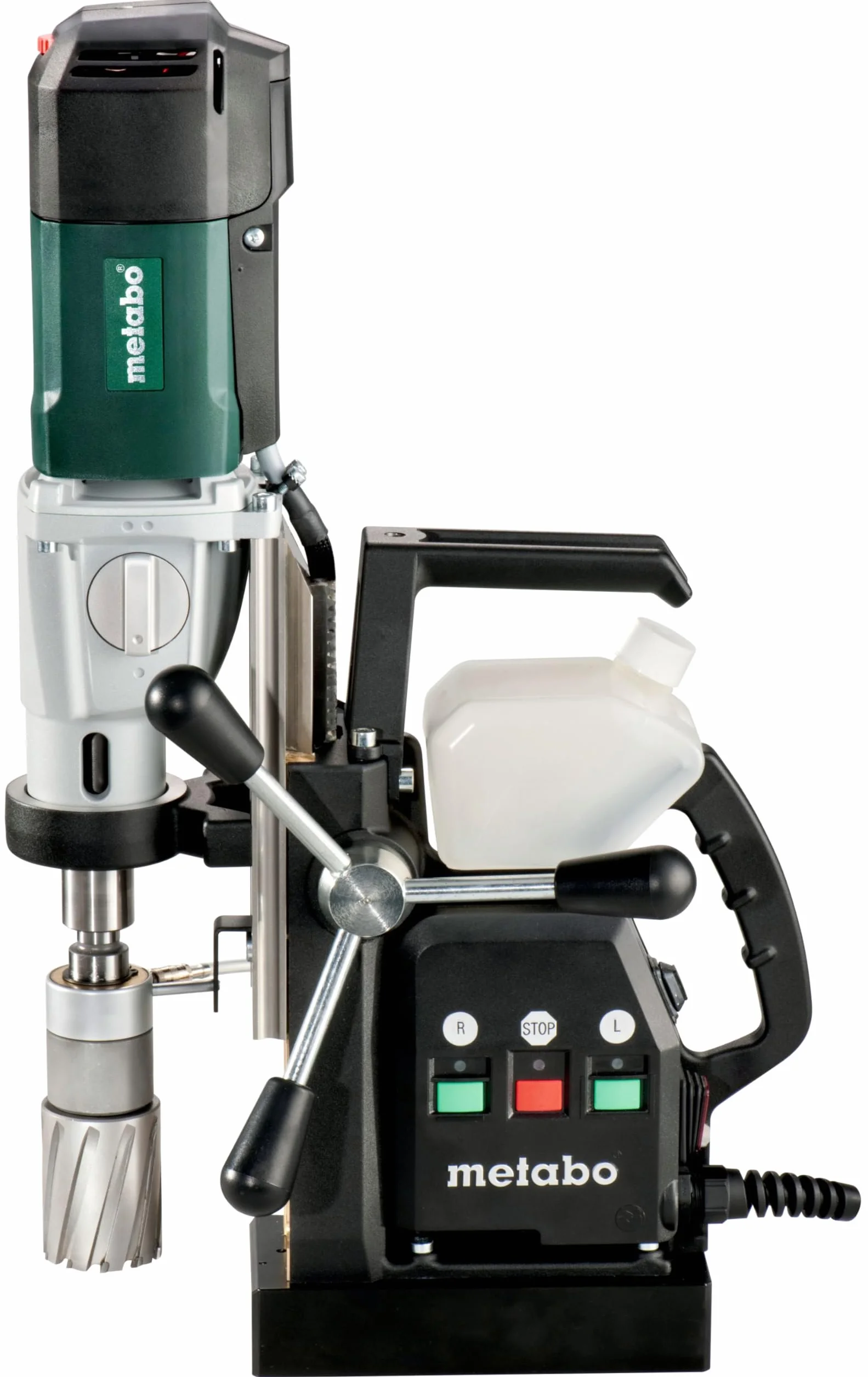 metabo Magnetkernbohrmaschine MAG 50, 1200 W Kernbohrer, 50 mm Bohrtiefe | Stationäre Bohrmaschine mit 90 Nm, VTC-Elektronik, 2-Gang-Getriebe, MK 2 Werkzeugaufnahme & Transportkoffer, 12.7 kg