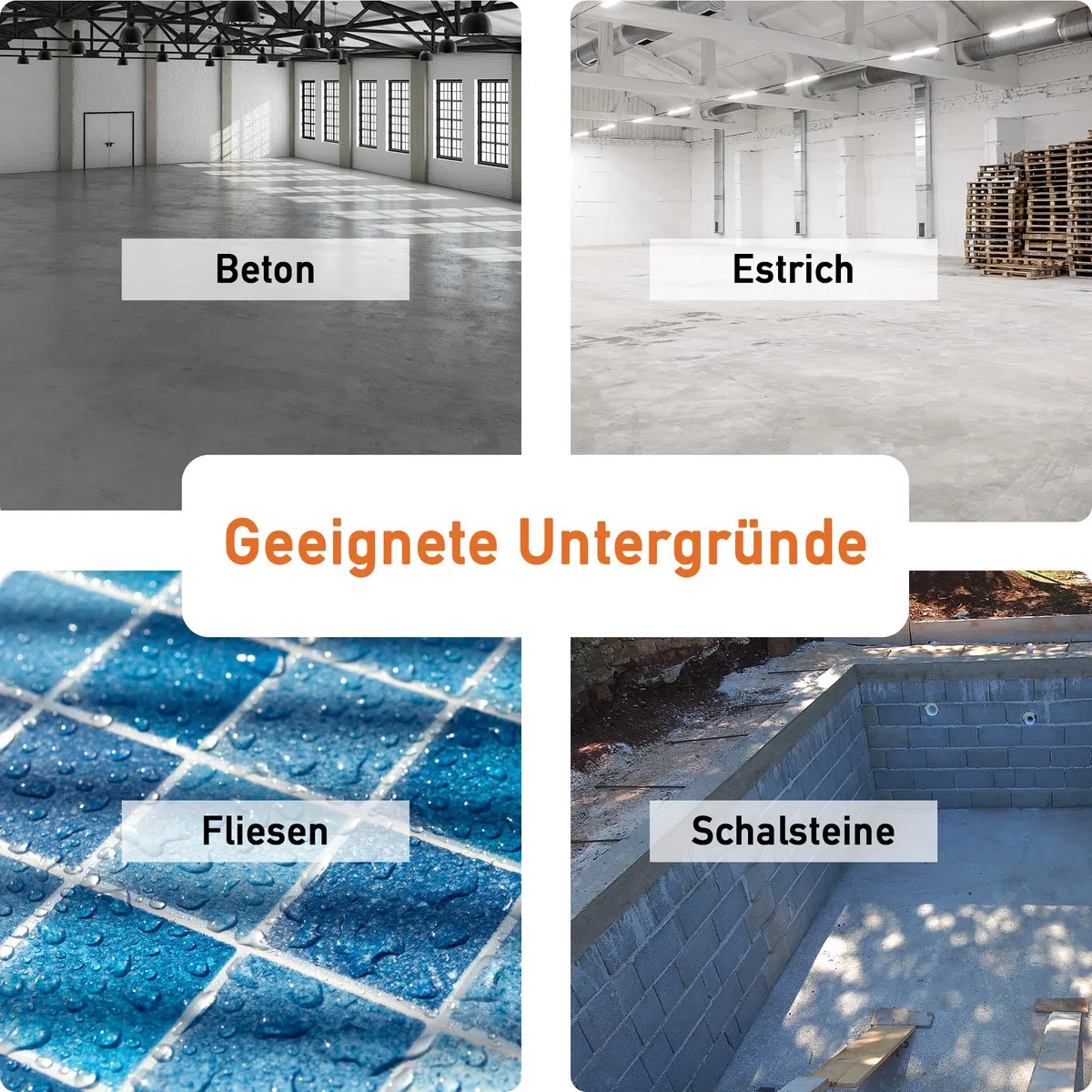 Home Profis® glänzende Swimming Pool Farbe Flüssigkunststoff inkl. Walze (5m²) | Über 30 Farben | Chlorbeständig | 2K Epoxidharz Schwimmbadfarbe | RAL 7038 Achatgrau | HPBP-500