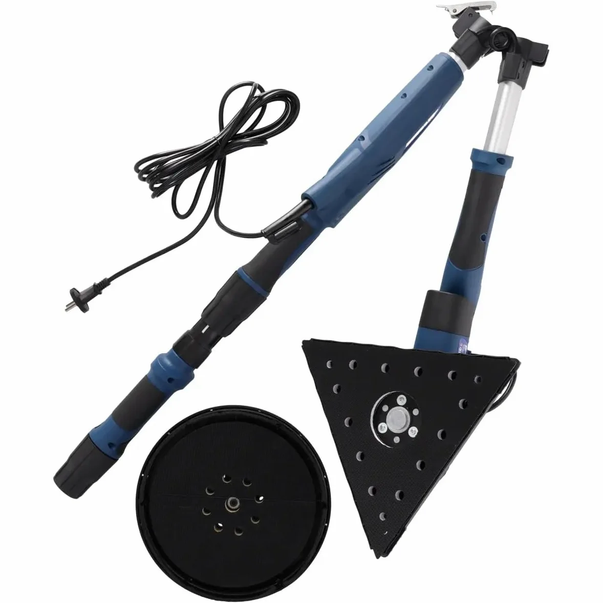 2-in-1-Langhals-Trockenbauschleifers, Giraffenschleifer DEDRA710W, Ø 225 mm-Schleifteller, Dreieckschleifkopf, Tragetasche, gewicht 8,4kg, stark 710W, 600-1500 RPM / 1min, inkl extras
