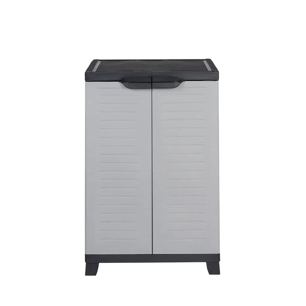 Kreher Hochwertiger Kunststoffschrank der Elite Serie mit 2 verstellbaren Einlegeböden und je 20kg Tragkraft - mittlere Version
