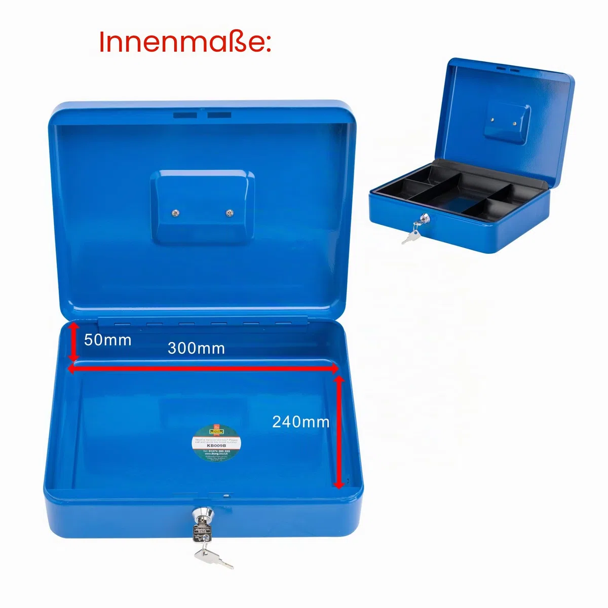 Burg Wachter CB04BL Geldkassette, blau, 300 x 90 x 240 mm