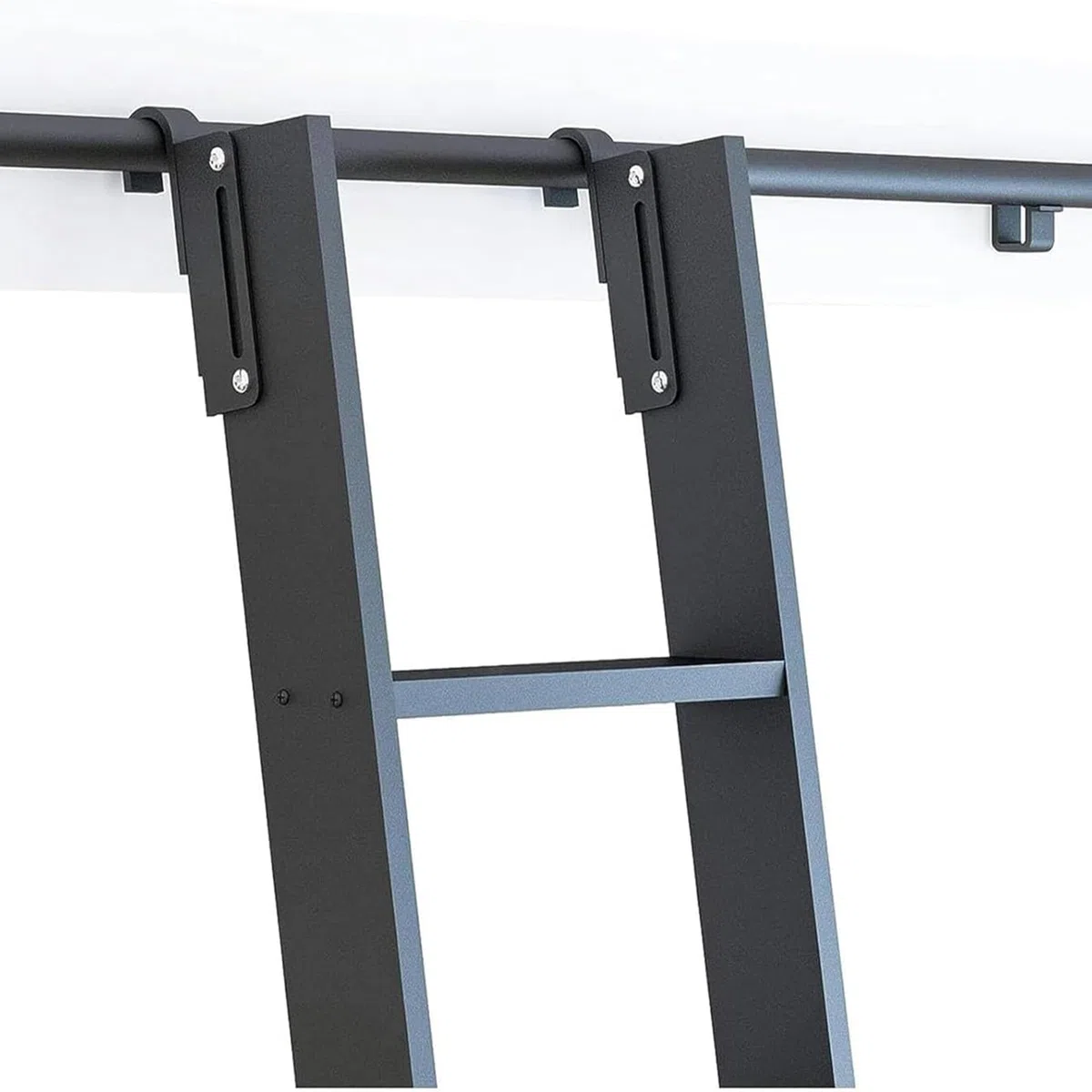 Generisch Rollleiter Vollset Für Bibliothek - Einziehbare Rollende Bibliotheksleiter Mit Bodenrolle Und Bremse Für Zuhause, Innenraum, Loft, Bibliothek (Keine Leiter)(Size:3.3ft/100cm Track Kit)