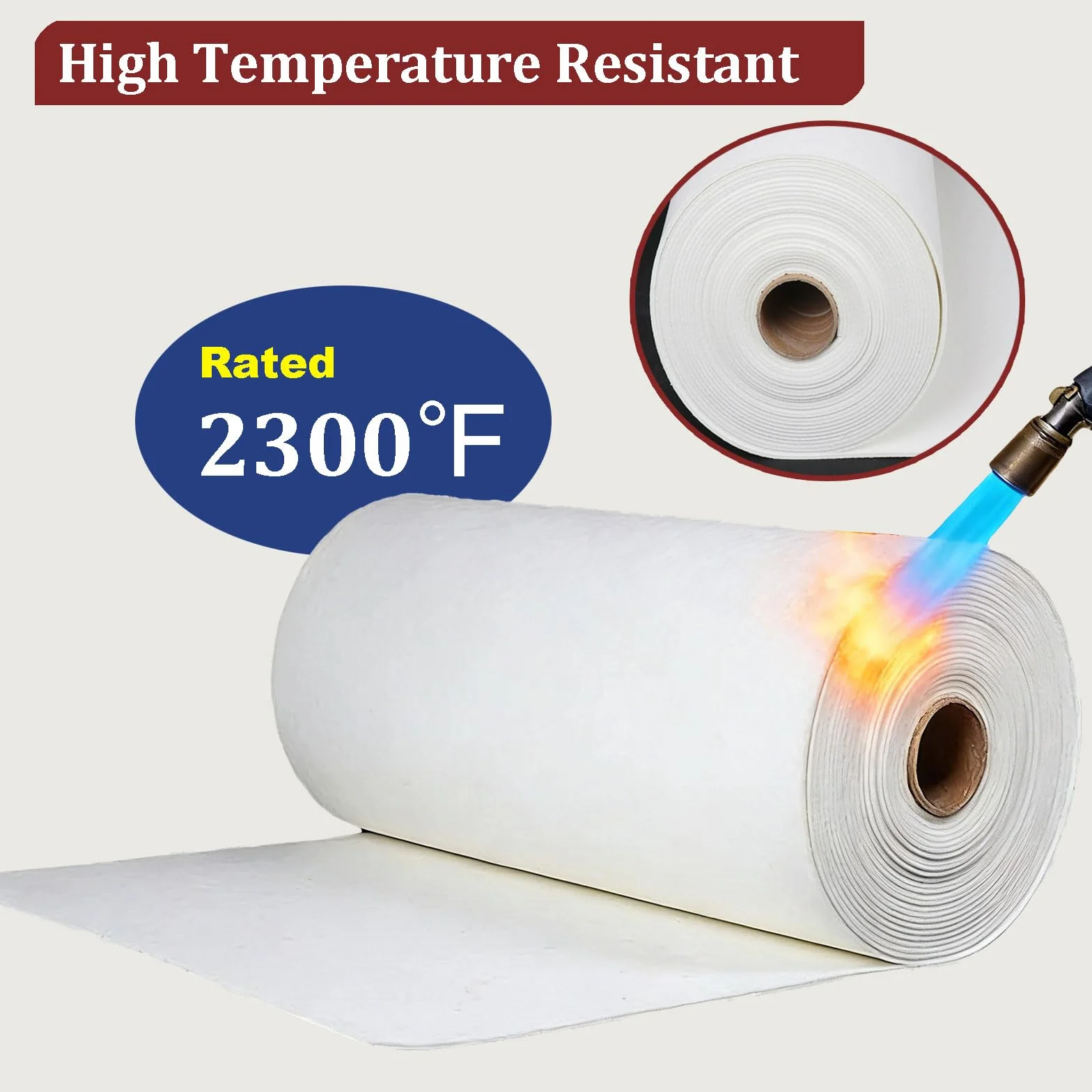 Keramikfaserpapier 2300℉ Hochtemperatur-dichtungspapier | Dicke 1 Mm - 10 Mm | Asbestfrei, Feuerbeständig | Flexibel Und Schneidbar Für Industrieöfen Und Holzöfen(Size:Full roll: 3mm x 20m)