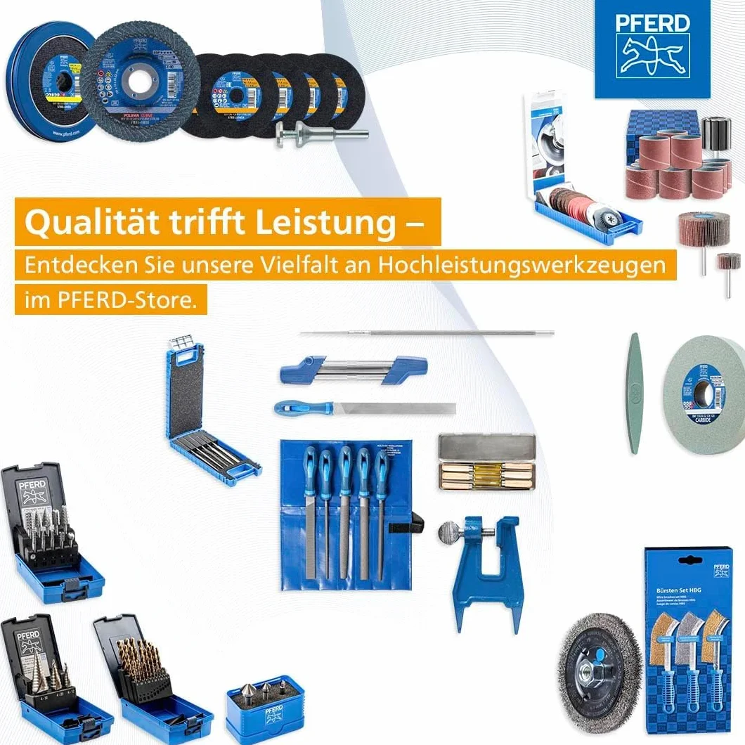 PFERD TOOLS Diamant-Handyfeilen-Set, 5-teilig, Korngröße D 126, 215mm, in bruchfester Kunststoffbox, 15826272 – Für den universellen Einsatz im Werkzeugbau