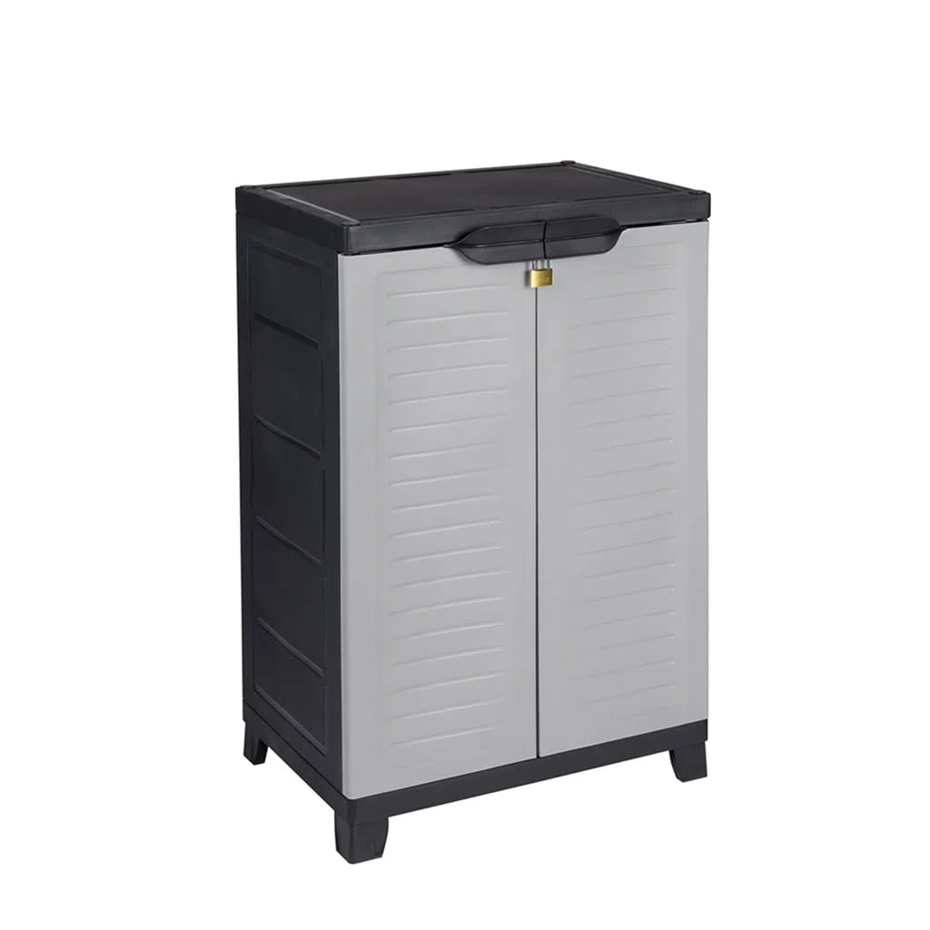 Kreher Hochwertiger Kunststoffschrank der Elite Serie mit 2 verstellbaren Einlegeböden und je 20kg Tragkraft - mittlere Version