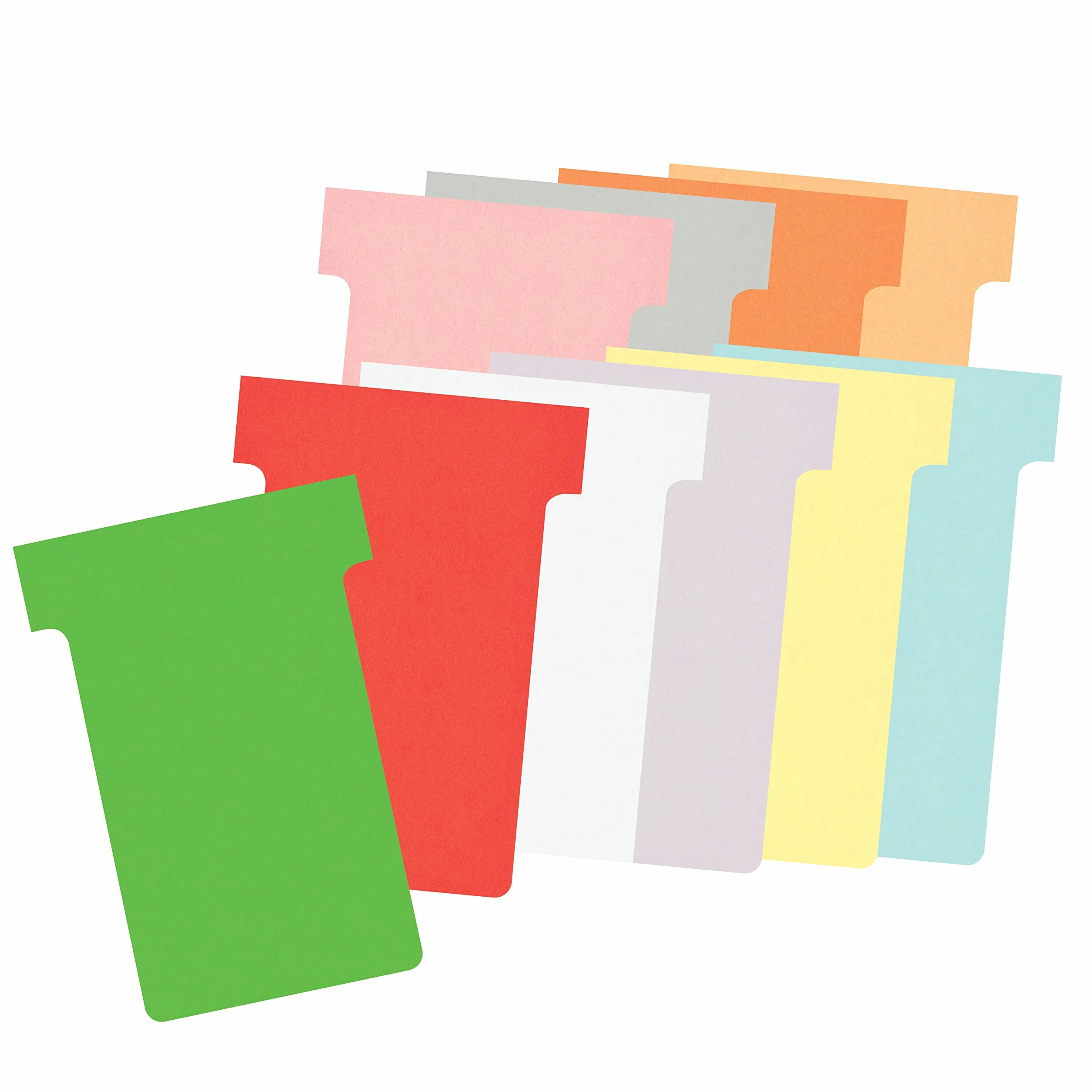 Nobo T-Karten Büro Planungsset, Wandmontage, Haftnotizen Set mit 7 Spalten & 24 Slots, Größe 2, inkl. T-Karten bunt & Indexspalte 2911080 & T-Karten Index 2, 100 Stück, weiß