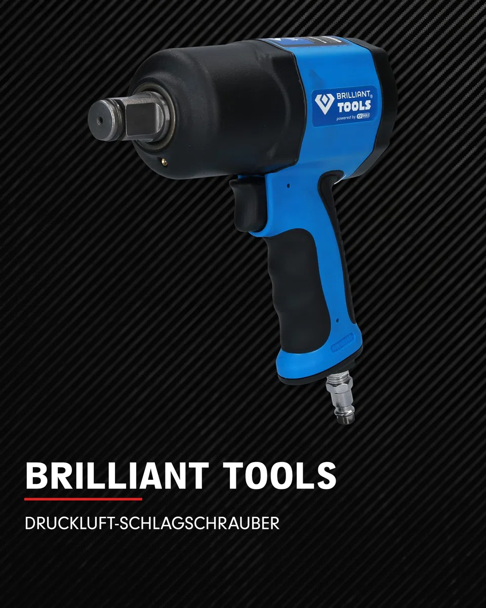 BRILLIANT TOOLS BT160200 3/4 Zoll Druckluft-Schlagschrauber, 1800NM [Powered by KS Tools]