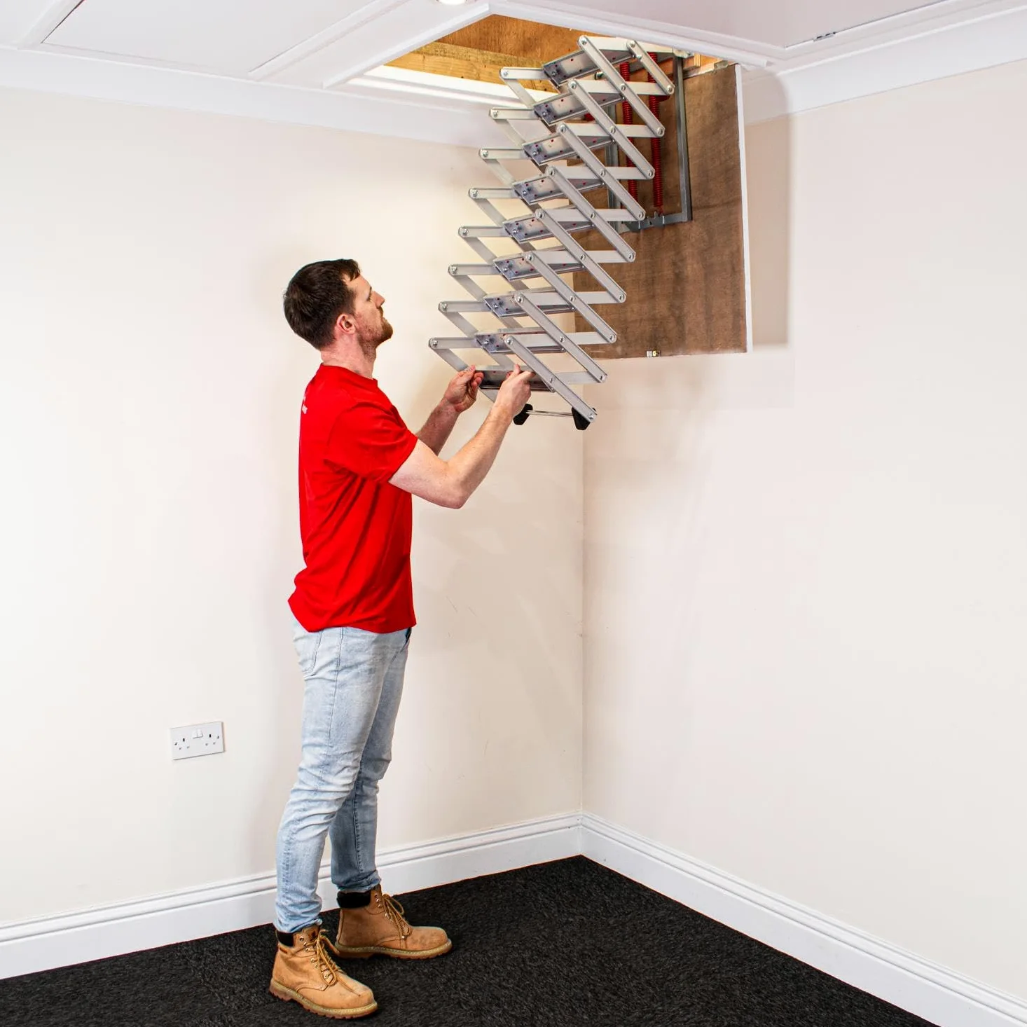 BPS Ziehharmonika-Loftleiter – einfache Montage (3.05m (10'))