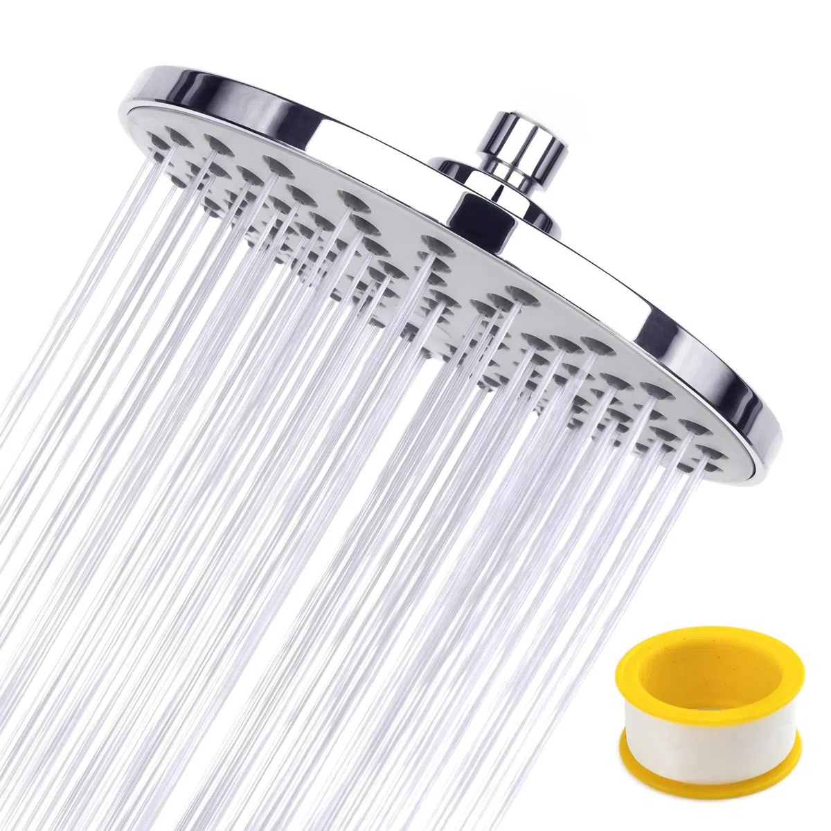 Schwenkbarer Sprühwinkel Überkopfbrause 8 Zoll Standard 1/2 Zoll BSPT Anschluss Regendusche Duschkopf Chrom Optik