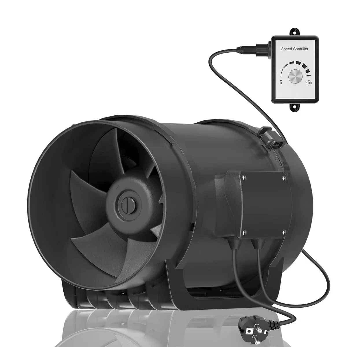 Hon&Guan Rohrventilator 200mm mit Variabler Geschwindigkeitskontrolle, Rohrlüfter mit Regler EC Motor 1292m³/h Leise für Wachstumszelte, Badezimmer, Keller, Garage Zimmer