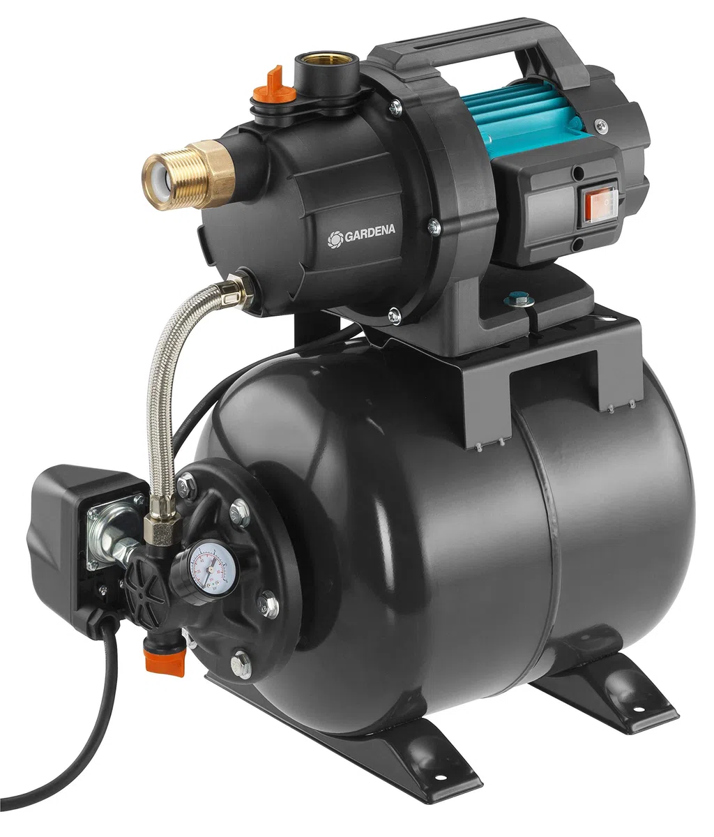 Gardena Hauswasserwerk 3700/4: Pumpe zur Hauswasserversorgung mit 19l Tank & Güde 94460 Schmutzfilter Kurz Sandfilter Vorsatzfilter, 1 Stück (1er Pack)