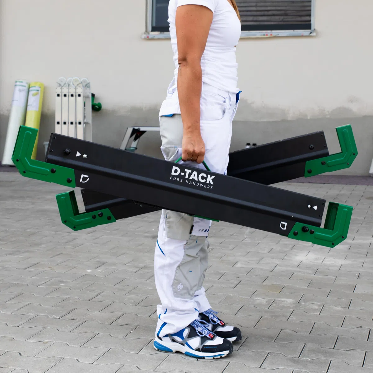 D-TACK 2x Arbeitsbock Multifunktion | Höhenverstellbarer Sägebock | Metallbock mit Anti-Rutsch-Beschichtung | Faltbock mit einer Tragkraft bis zu 1180 kg pro Paar