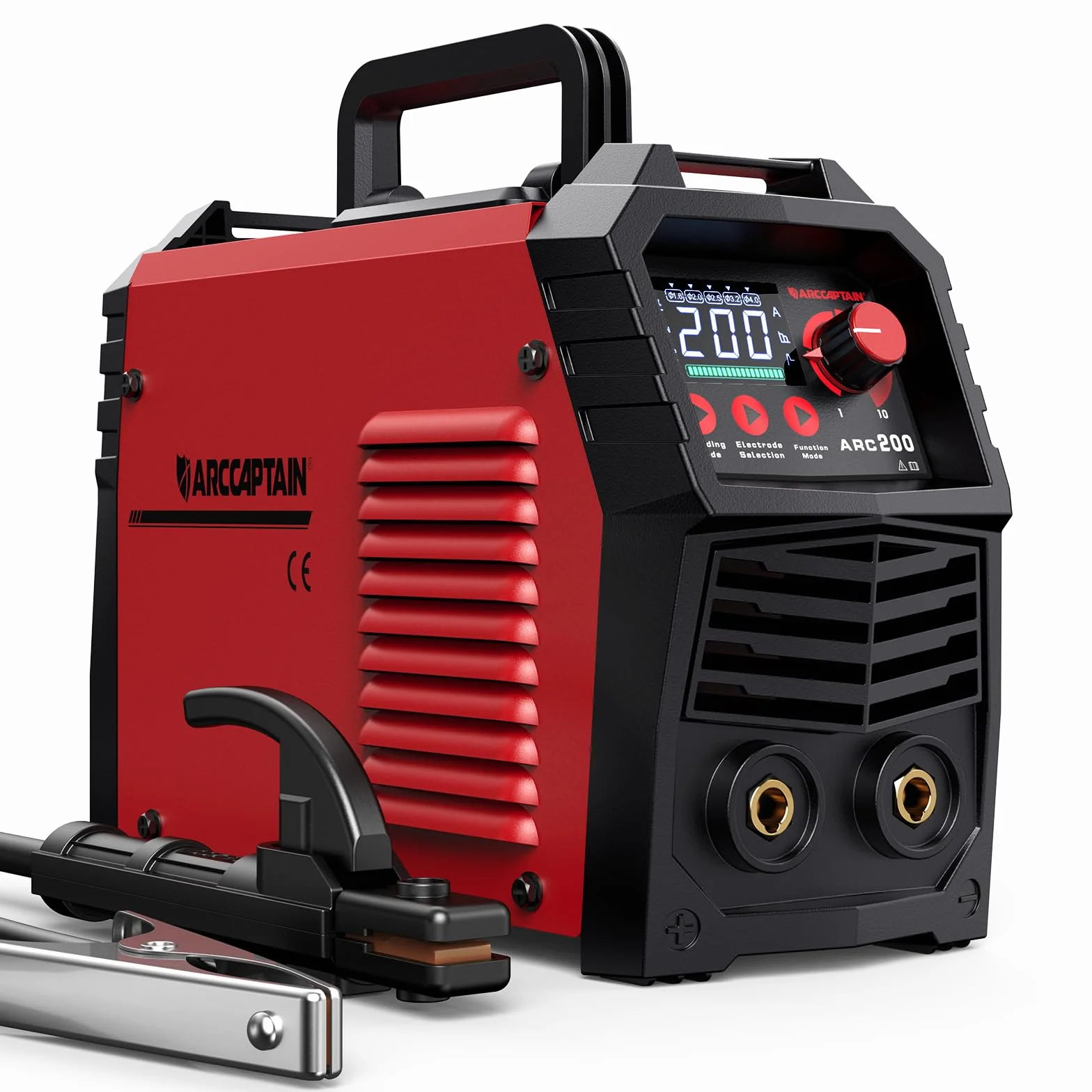 ARCCAPTAIN Schweißgerät ARC 200A mit LED-Anzeige SYN Steuerung, Elektroden Schweißgerät Stützen mit Lift TIG, Inverter Schweißgerät MMA IGBT, Tragbar und kompakt, Anti-Stick, Überhitzungsschutz