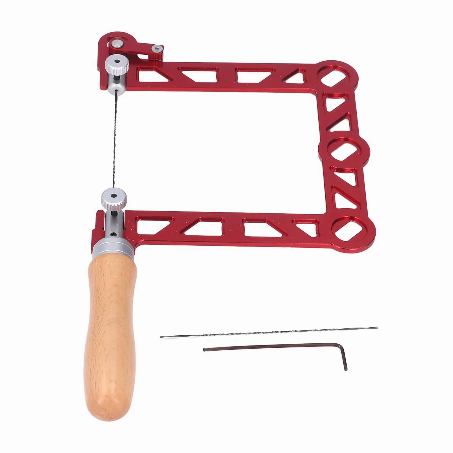 Präzisions Laubsäge 5 Zoll U-Rahmen mit Holzgriff und Schnellspann Mechanismus Alu Gehäuse für Metall Holz Modellbau