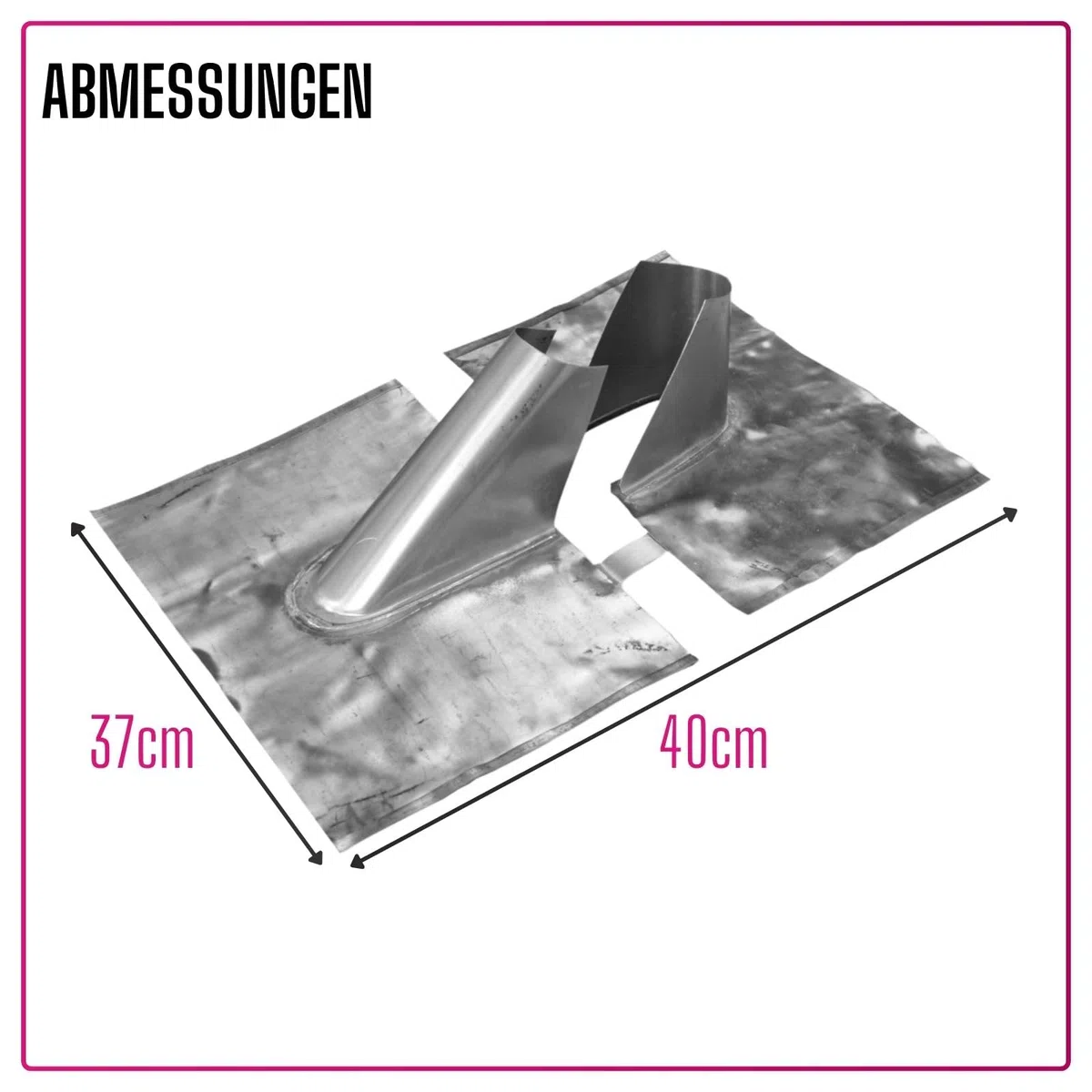 Reparatur Bleidachziegel 40 x 37 cm - ohne Kabeldurchführung I Antennenziegel für Mast bis 60 mm Durchmesser I Universal Dachdurchführung wetterfest zweiteilig I Zubehör Antennenmast
