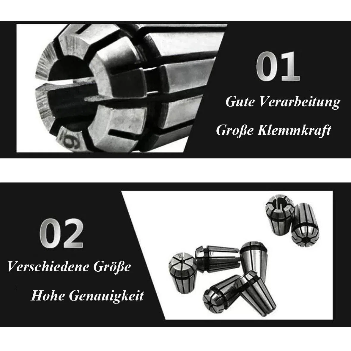 RATTMMOTOR Spannzange Set Spannzangenfutter Federzange für Oberfräse CNC-Graviermaschine Fräswerkzeughalter Drehmaschine (ER20)