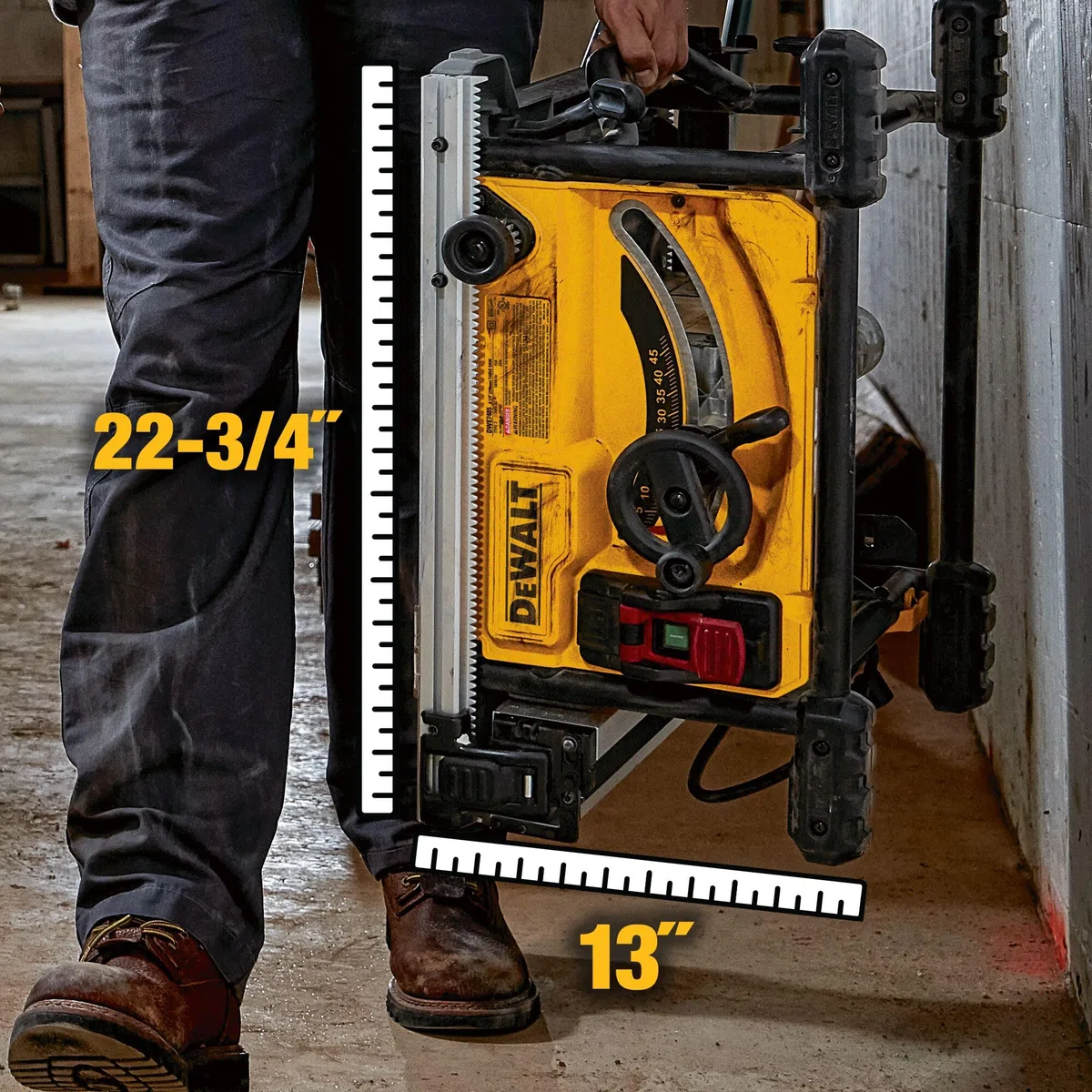 Dewalt Tischkreissäge DWE7485 (1.850 Watt, 210 mm, 65 mm max. Schnittbereich, sehr kompakt, beidseitiger Parallelanschlag, AirLock-kompatible, inkl. Sägeblatt, Schiebestock, Montagewerkzeug)