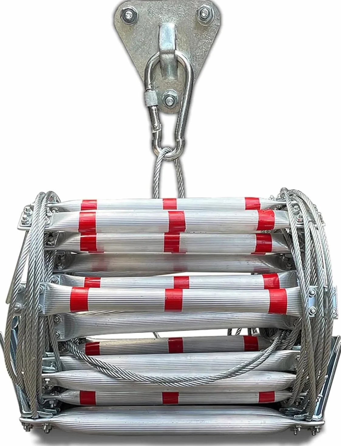 Strickleiter,Strickleiter Rettungsleiter,Aluminiumlegierung,Feuerleiter,Notausgangsleiter,Sicherheitsleitern,Schwer Entflammbare Feuerfeste Rettungsleiter,Tragfähigkeit bis zu 420 kg (10m)