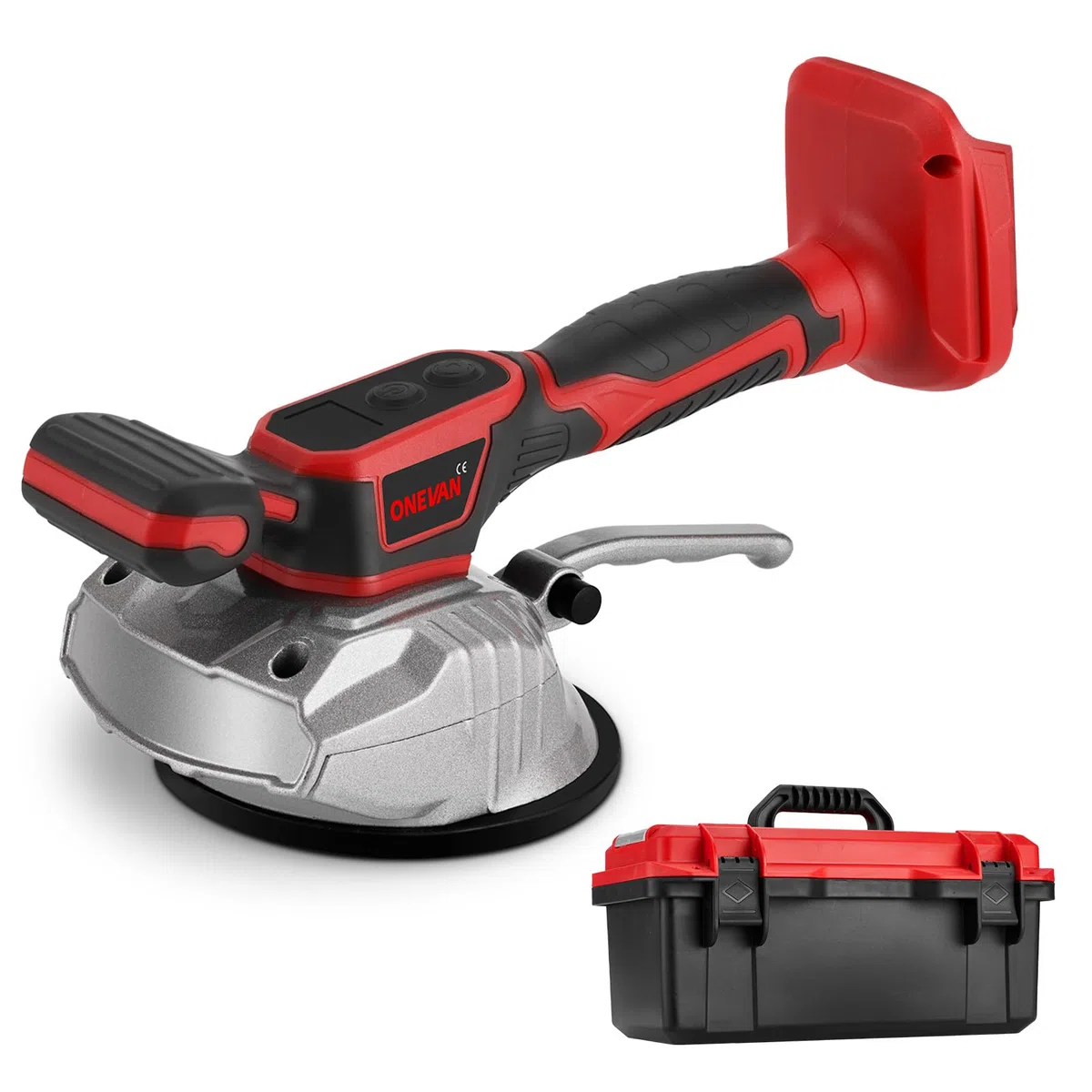 ONEVAN Akku Fliesen Vibrationsgerät, 200KG Elektrische Fliesen Rüttler mit 130mm Saugnapf, Fliese Vibration Tool Fliesenverlegemaschine, 8 Einstellbaren Gänge
