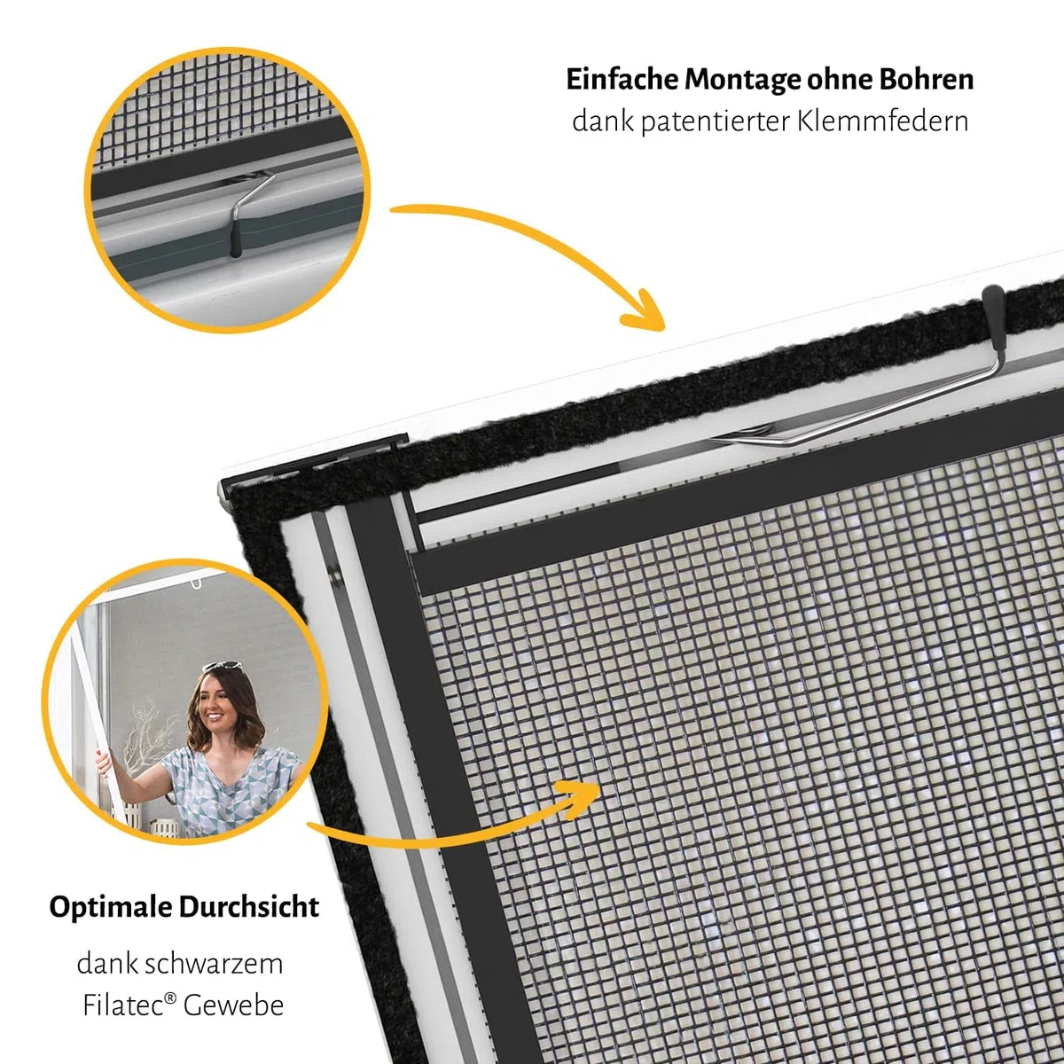 empasa Insektenschutz Fliegengitter für bodentiefe Fenster MASTER SLIM XL extra groß mit Alurahmen individuell kürzbarer Selbstbausatz, 130 x 220 cm, Farbe:weiß