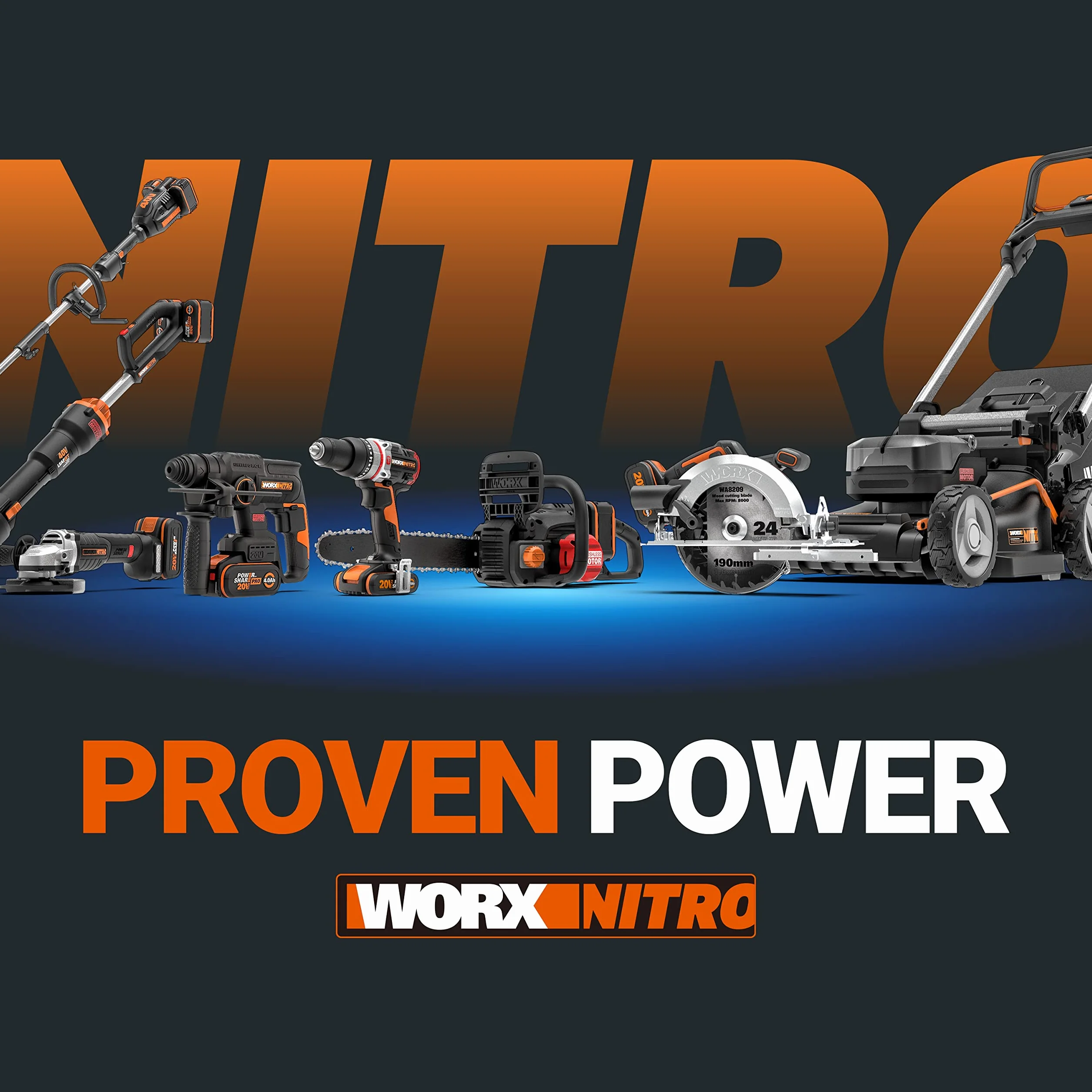 WORX WX272.9 Nitro Bürstenloser Akku Schlagschrauber 20V - 300Nm, Mit Variablem 3-Gang-Getriebe Und LED-Licht - Ideal Für Diverse Schraubarbeiten - Ohne Akku Und Ladegerät