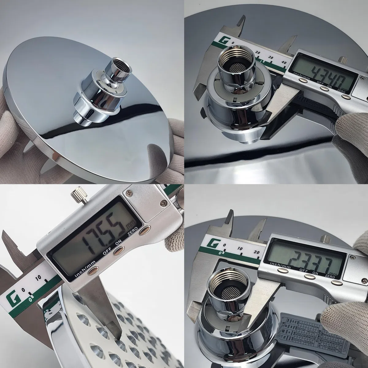 Schwenkbarer Sprühwinkel Überkopfbrause 8 Zoll Standard 1/2 Zoll BSPT Anschluss Regendusche Duschkopf Chrom Optik