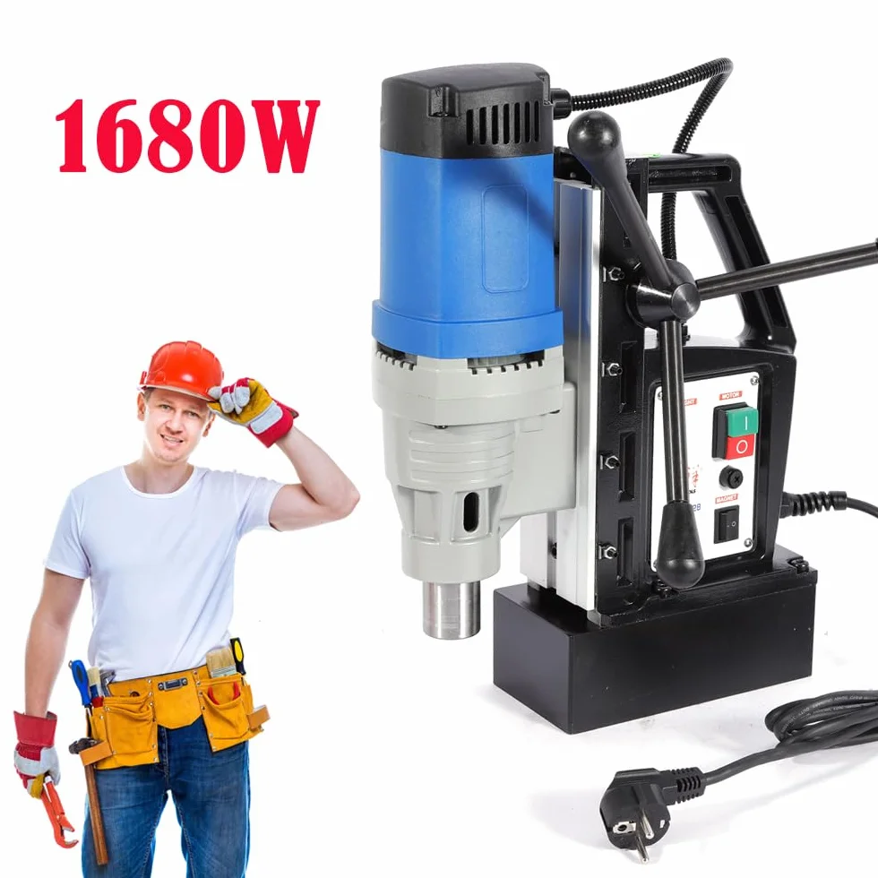 Magnetbohrmaschine Kernbohrmaschine Kernbohrer Magnet Bohrmaschine 1680W 13800N, für die Fertigung. Leicht, leistungsstark und vielseitig