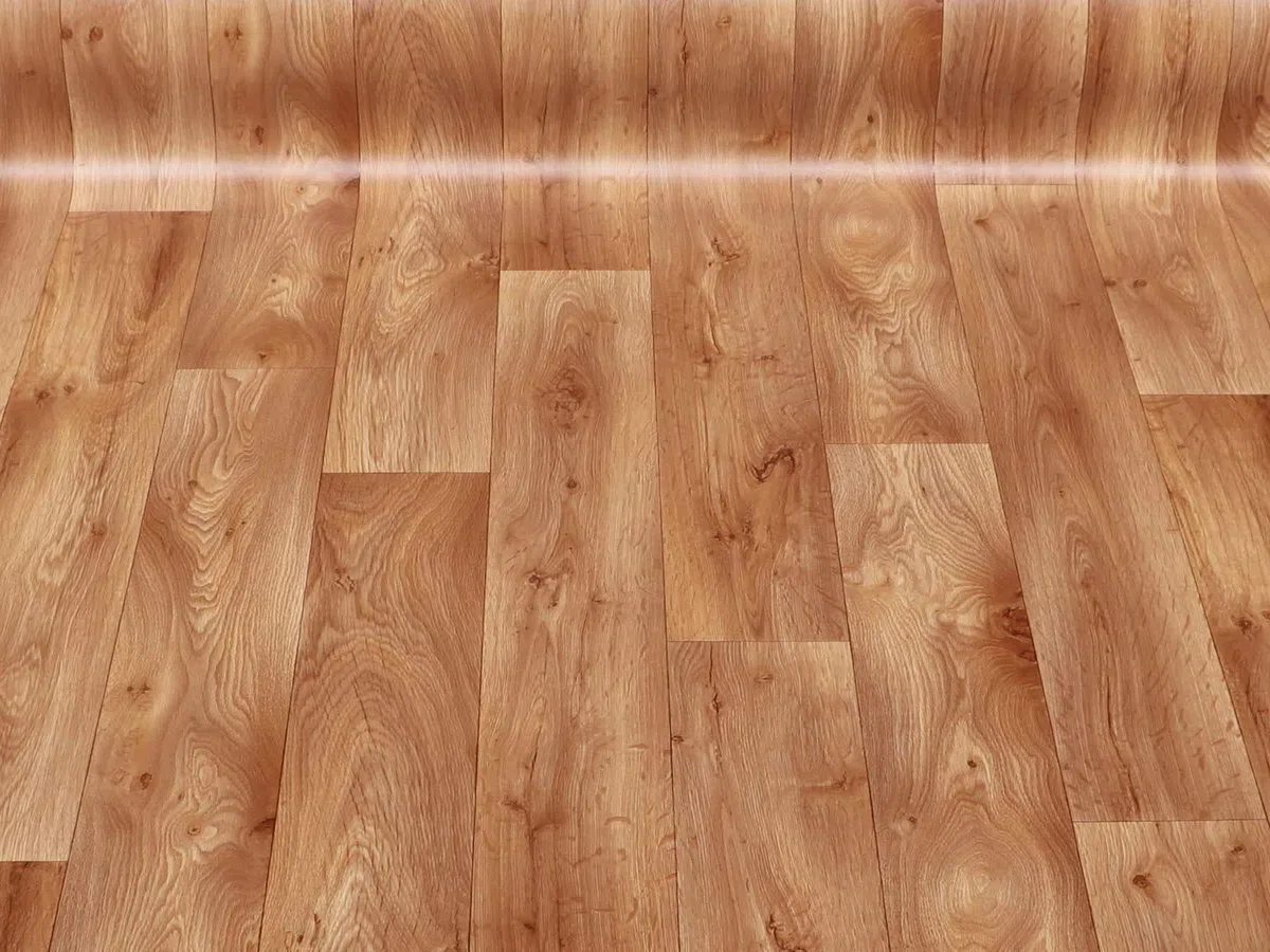 Primaflor PVC Boden Turin | 200x400 cm | Naturholz Diele 1300 | 2,00 m Breite | 2,3 mm | CV Bodenbelag Meterware in Holzoptik | R10 | für Wohnräume Küche Bad Büro Messe | Vinylboden zum Kleben