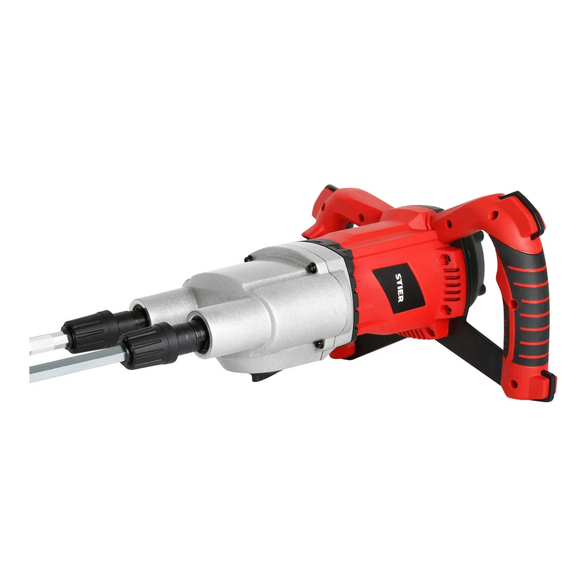 STIER Doppel Rührwerk RW240, Nennleistung: 1800 W, Nennumdrehungen: 200-480/300-750 rpm, Max. Mischvolumen: 120 l, zur Mischung von zähflüssiger Farbe, Mörtel, uvm, Mörtelrührer