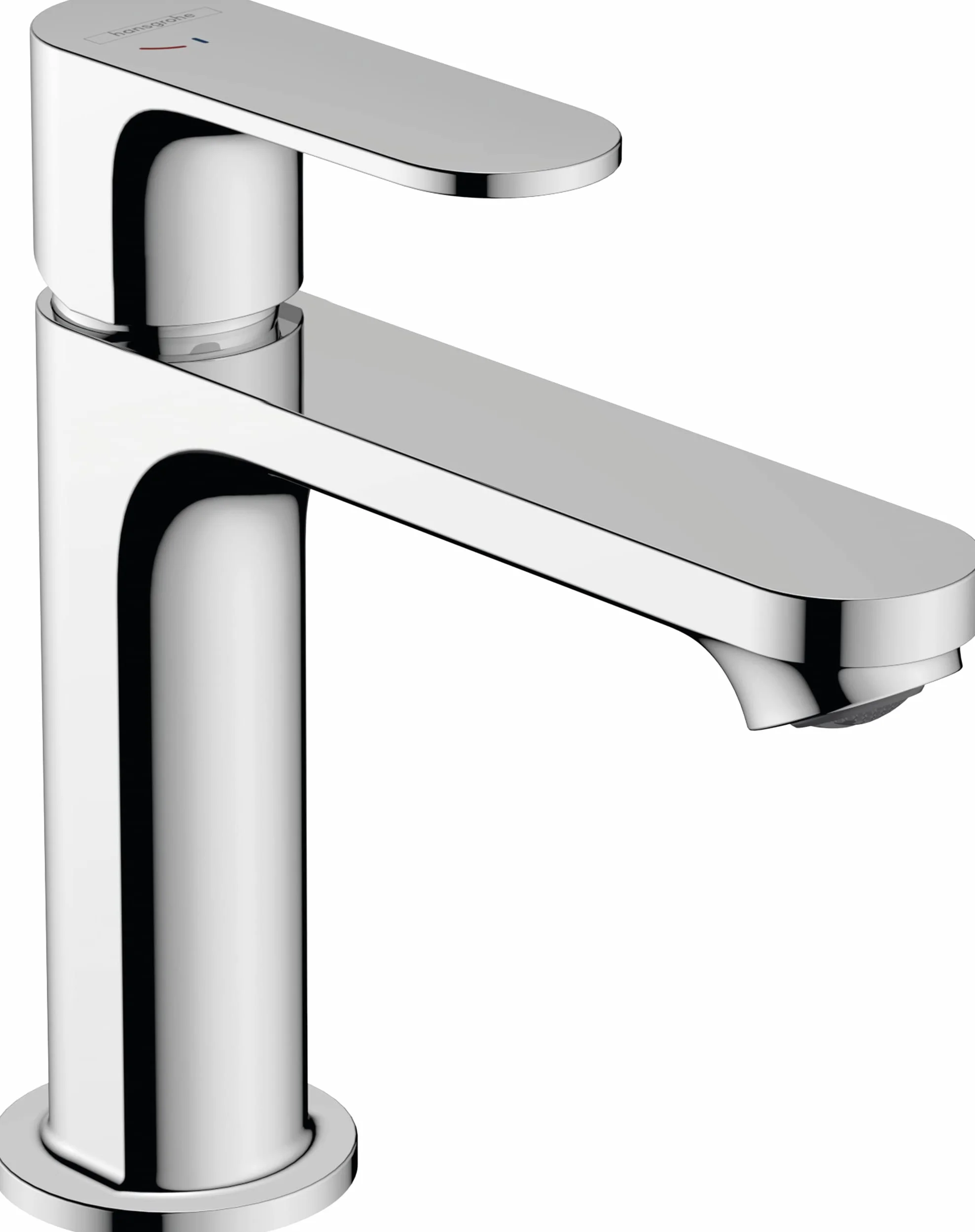 hansgrohe Rebris S - Waschtischarmatur ohne Ablauf, energiesparend (CoolStart), Wasserhahn Bad mit Auslauf Höhe 109 mm, Mischbatterie Waschbecken wassersparend (EcoSmart), Chrom, 72520000