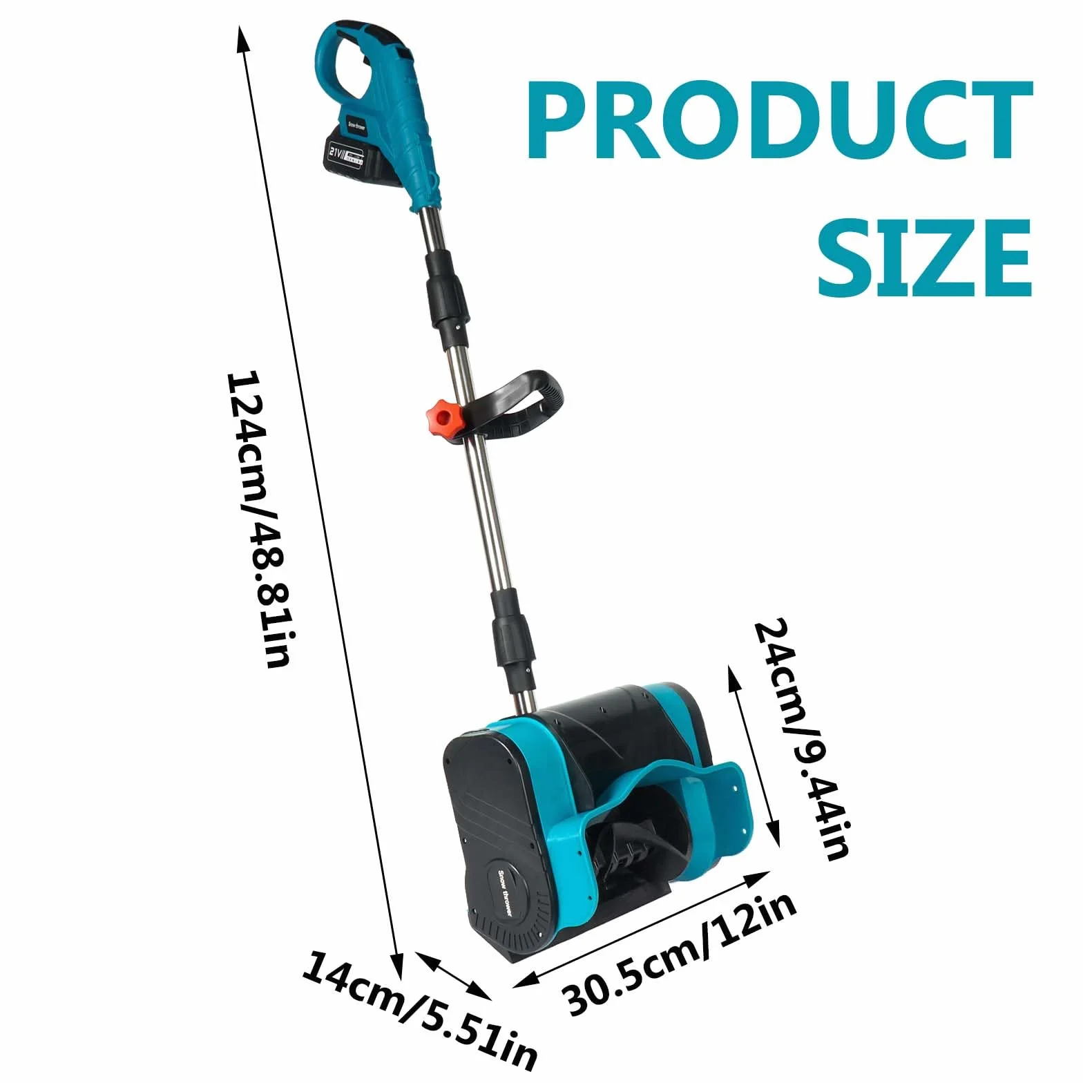 Schneefräse Akku, 900W Elektrischer Schneeschieber mit 2X 3000mAh Akku, 35CM Schneefreiheitsbreite, 15CM Schneetiefe, 7M Wurfweite, Faltbare Aufbewahrung