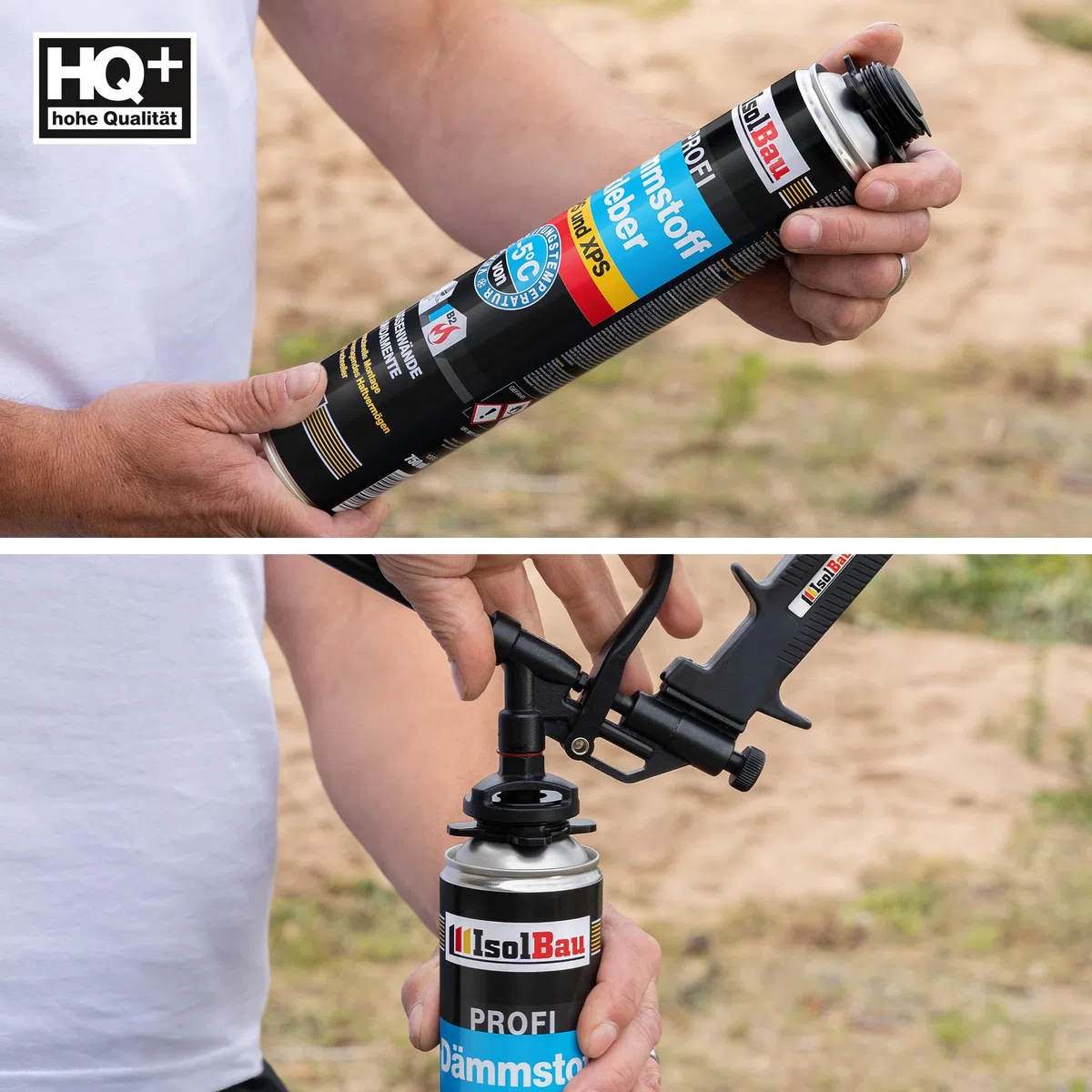 Isolbau B2 Dämmstoffkleber - 12 x 750 ml Perimeterkleber für EPS- & XPS-Platten - 1K PU-Klebeschaum für Fixieren und Isolieren