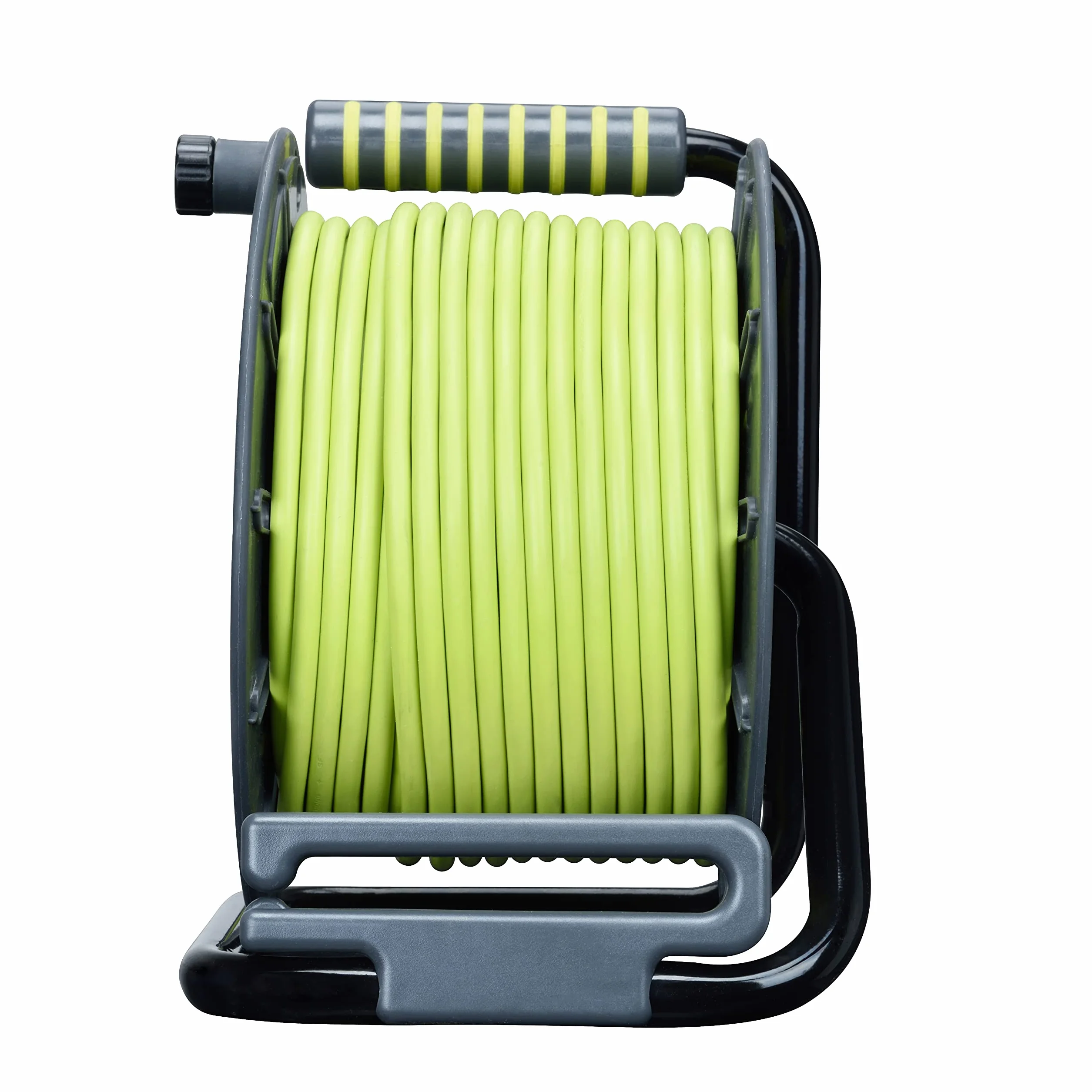 Masterplug Pro-XT 4-Fach offene Kabeltrommel mit Aufrollgriff, Thermoabschaltung und Netzschalter, 50 Meter langes Kabel mit hoher Sichtbarkeit