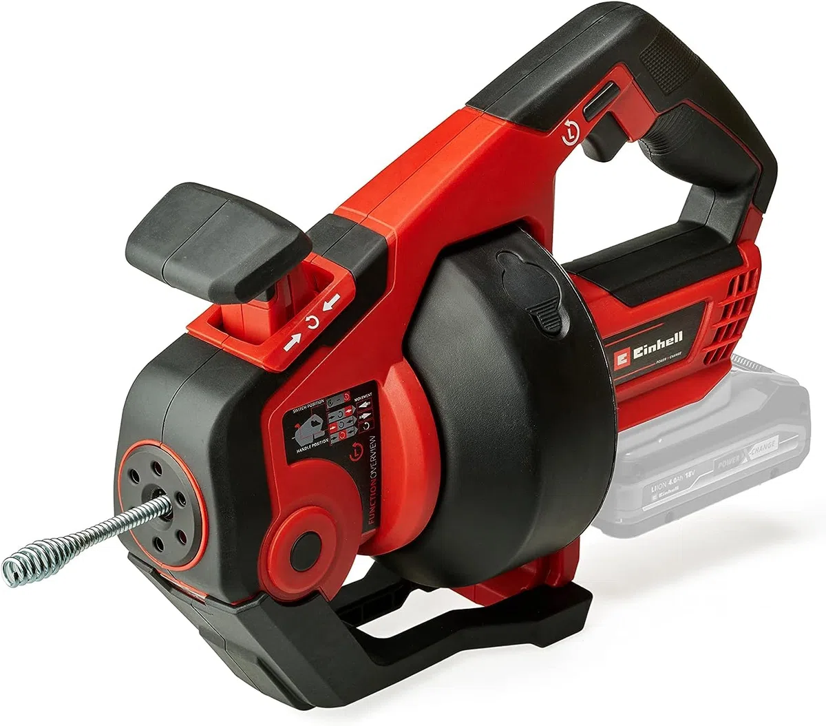 Einhell Akku-Rohrreiniger TE-DA 18/760 Li-Solo Power X-Change (18 V, Li-Ion, 7.6 m lange Reinigungsspirale, geeignet für Rohrdurchmesser 16-55 mm, Lieferung ohne Akku & Ladegerät)