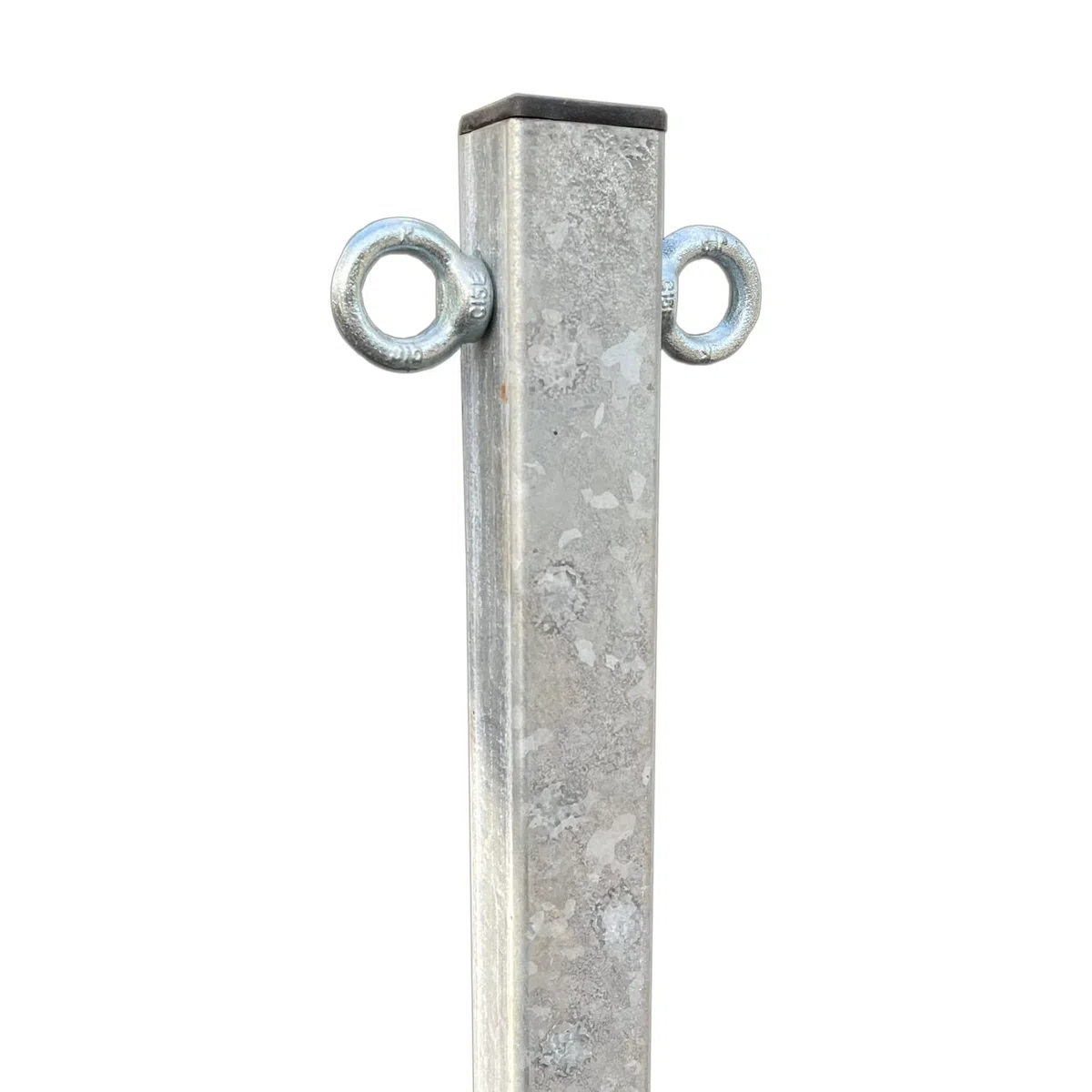 UvV Profi X40 Kettenpfosten Stahl 40 kg Set 4 x 1m x 40/40 Stahlpfosten + 15 kg schwere Fußplatte + 12,5m Absperrkette (Set B 4 Pfosten verzinkt)