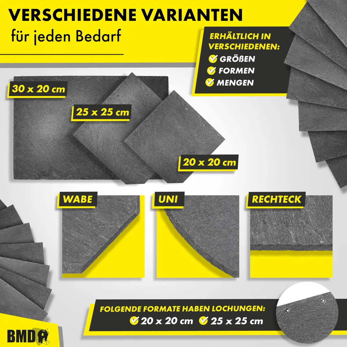 5m² (160 Stück) Naturschiefer 25x25cm Uni | 1. Wahl | spanischer Markenschiefer für Dach & Fassade | Universal Schiefer Schornstein Gaube | Dachdecker Qualität 1. Sortierung