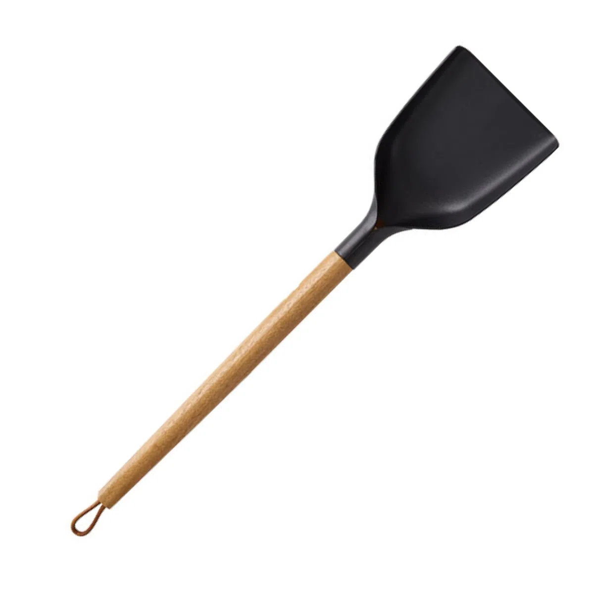 Morsø Adrian Kaminbesteck - das Original, hochwertige Designer-Kamingarnitur, 4-teiliges Kamin Set mit Schaufel, Besen und Feuerhaken & Ständer, schwarz/Holz natur