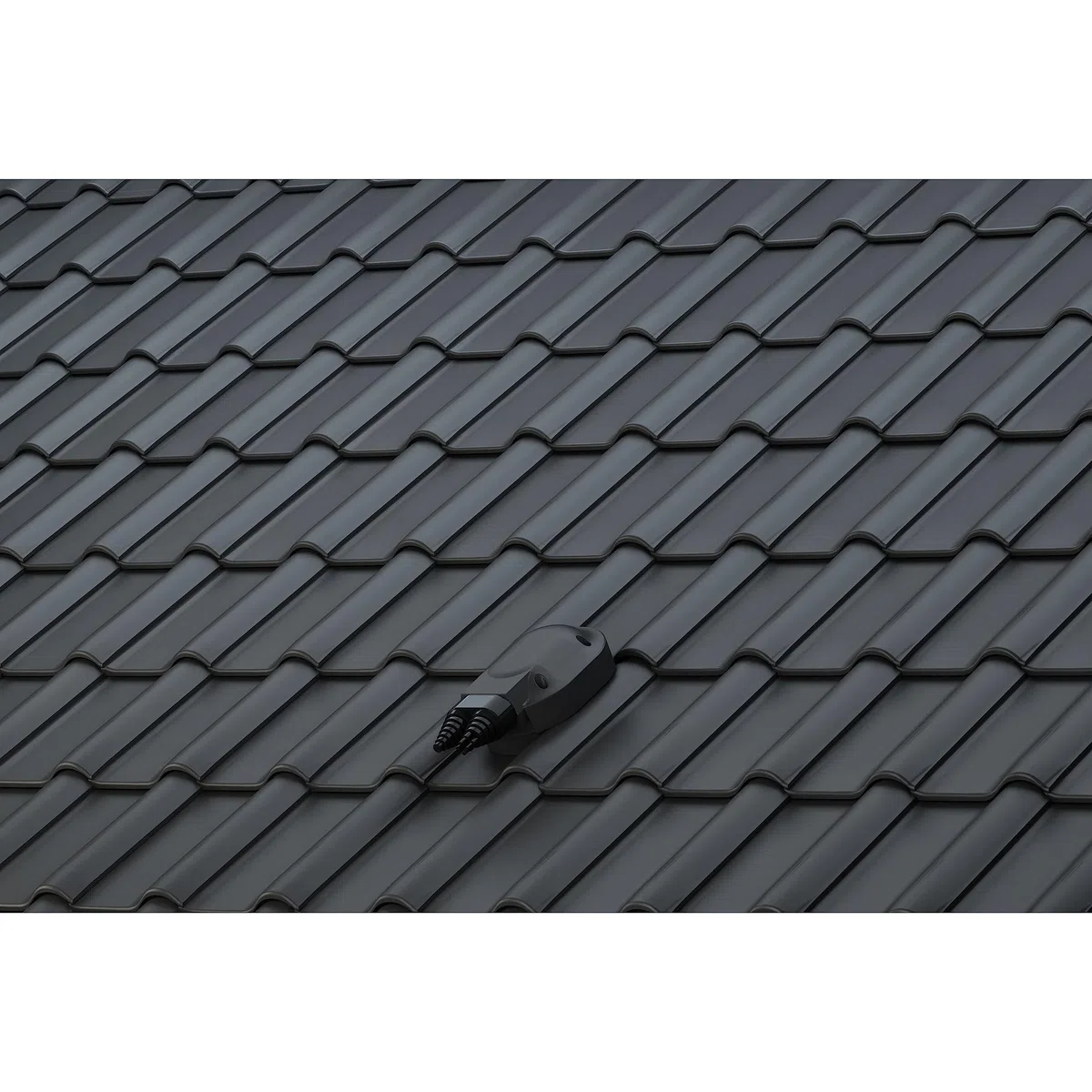 Wasserdichter Solardurchgang Photovoltaik-Dachdurchgang für Biberschwanzziegel in Kronendeckung (RAL 8004 - Ziegelrot)