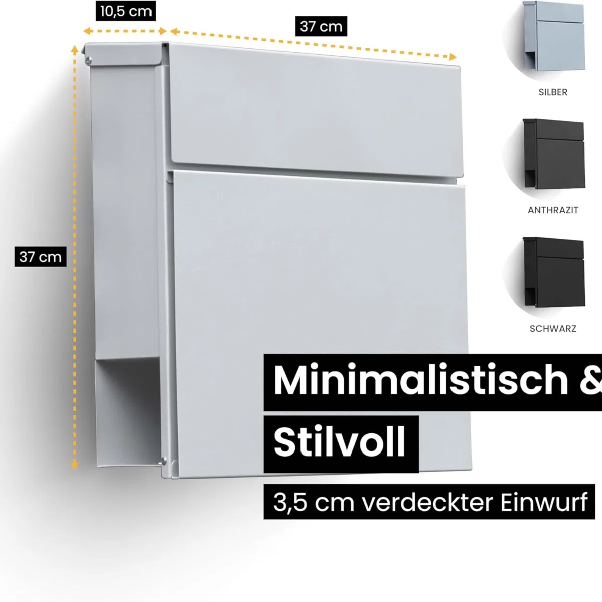 Radius Designer Briefkasten Letterman 6 Anthrazit, personalisierte Lasergravur - wetterfester pulverbeschichteter Stahl - mit Zeitungsfach - inkl. Montageset - 10 Jahre Funktions- & Korrosionsgarantie