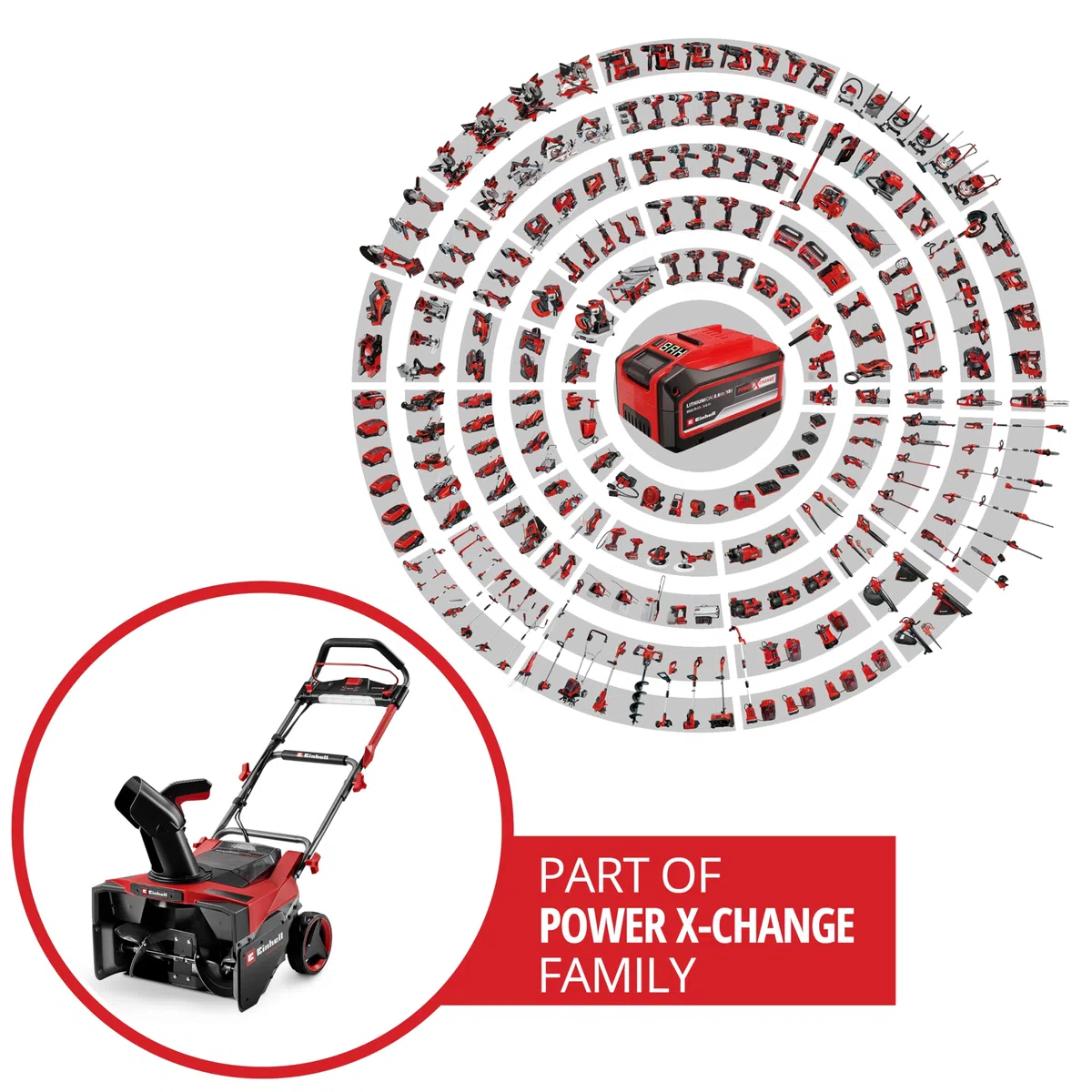 Einhell Professional Akku-Schneefräse GP-ST 36/53 Li E BL Power X-Change (36 V, 53 cm Arbeitsbreite, max. 33 cm Schneehöhe, inkl. Reinigungsspatel, inkl. 2X 4,0Ah Akku & Twincharger)
