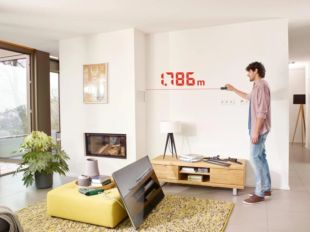 Bosch Laser-Entfernungsmesser EasyDistance 20 (einfache und präzise Messung bis 20 m, Hosentaschenformat, EIN-Tasten-Steuerung, in E-Commerce-Karton)