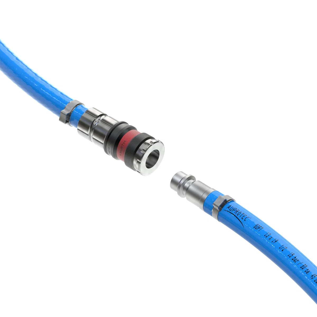 AUPROTEC Druckluftschlauch Set 13mm Ø Innen 3m PVC-Schlauch I Mit S2000 Sicherheitskupplung für Druckluft-Kompressor I AUPROTEC Kompressorschlauch hochflexibel