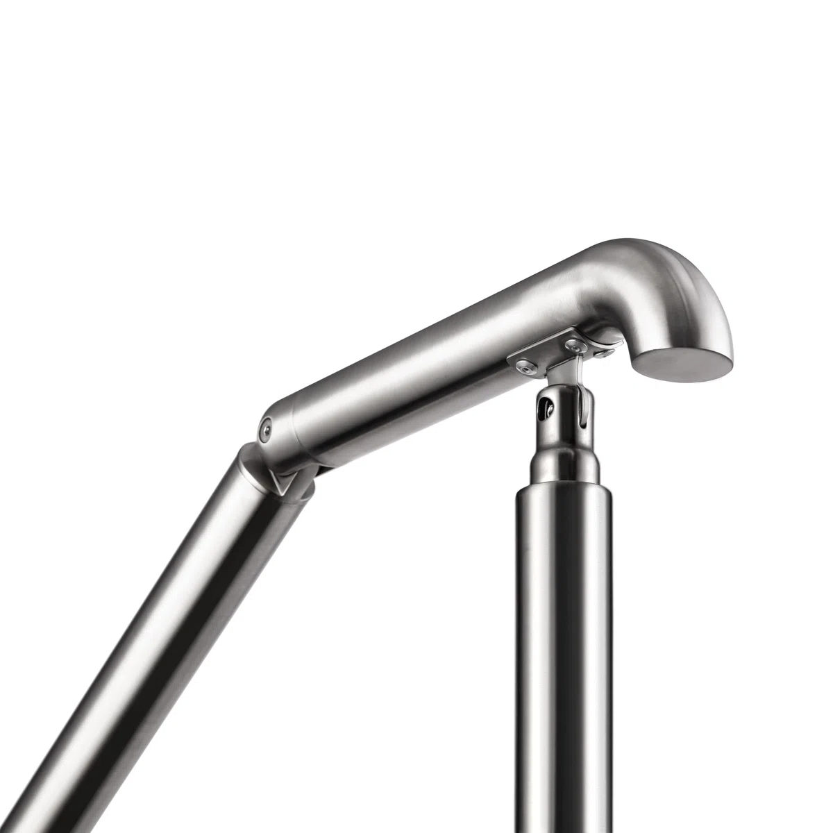 162x102cm Edelstahl Eingangshandlauf Treppengeländer Winkelverstellbares Geländer für 4-5 Stufen Innen Außen Treppens, Silber