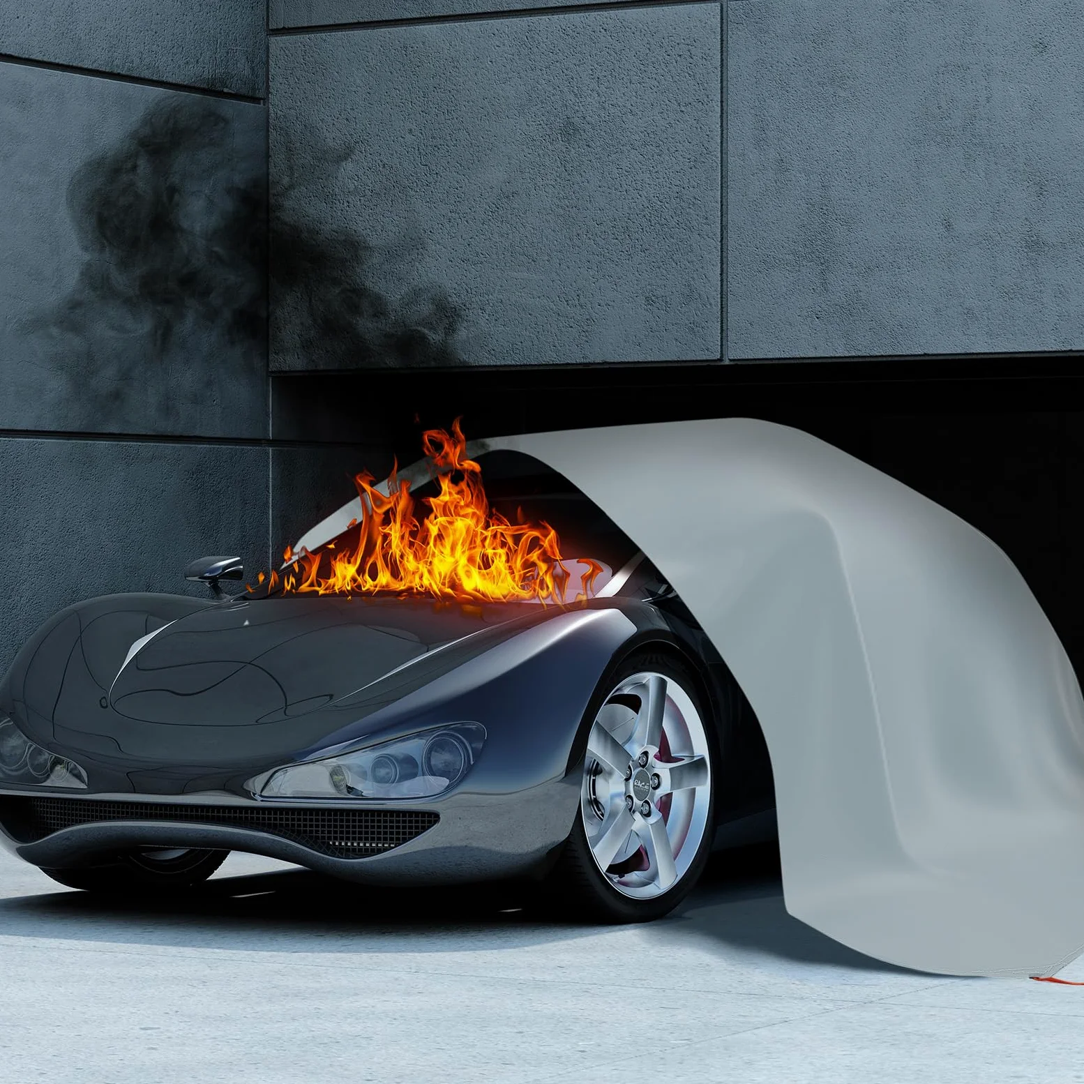 FLASLD Auto-Feuerlöschdecke, Car Fire Blanket 6 m x 9 m, Brandbegrenzungsdecke für E-Scooter | Feuerschutzdecke | Löschdecke | Zur Vorbeugung und für die schnell Reaktion im Brandfall