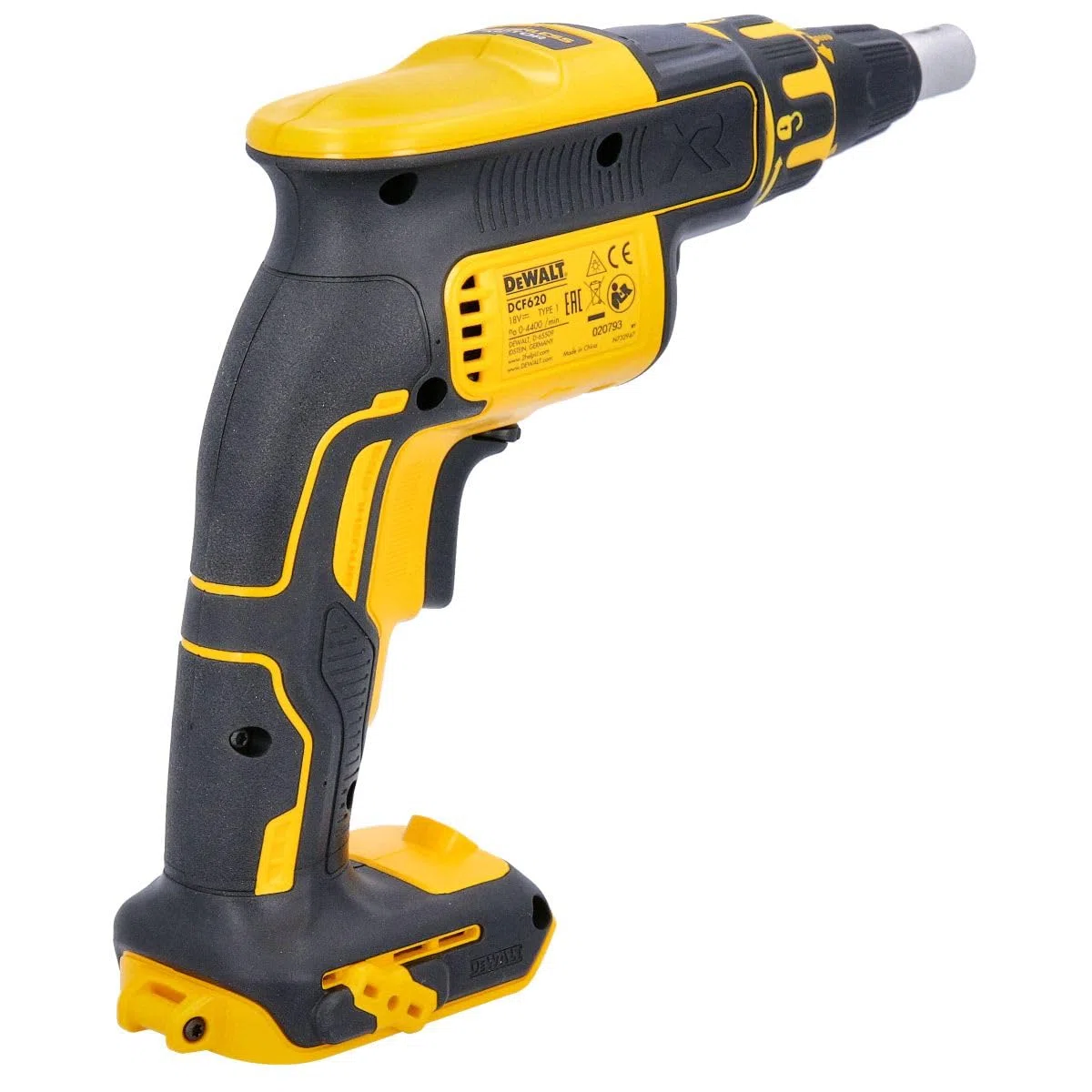 DeWalt Akku-Trockenbauschrauber/Schnellbauschrauber (18 Volt, 5.0 Ah, bürstenlos, inkl. Magazinvorsatz DCF6201, 2x XR Li-Ion Akkus, System-Schnellladegerät, Tstak Box II), DCF620P2K