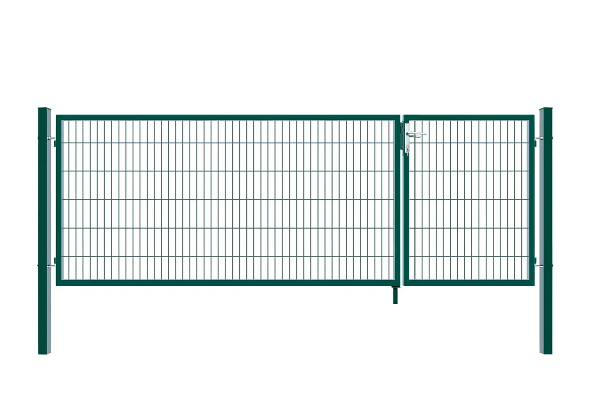 Home Deluxe - Doppelflügel Gartentor ADITUS - Grün, 160 x 350 cm - inkl. Griff, Schloss, Schlüsseln und Bodenverriegelung I Gartenpforte Einfahrtstor Hoftür